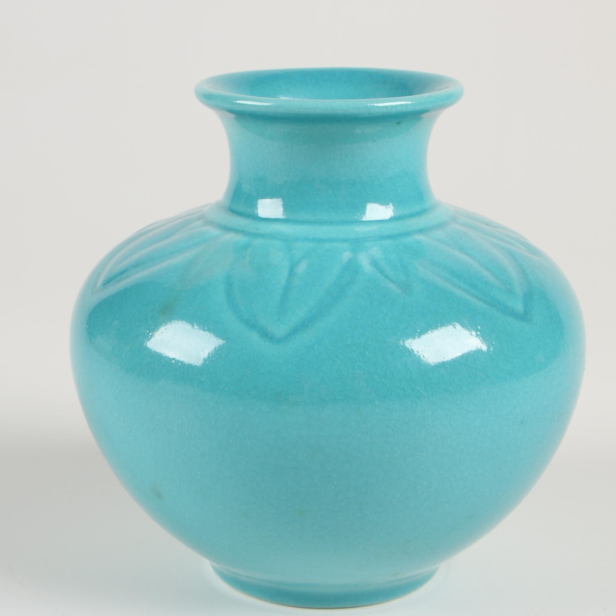 Rookwood Pottery Turquoise Vase, 1952