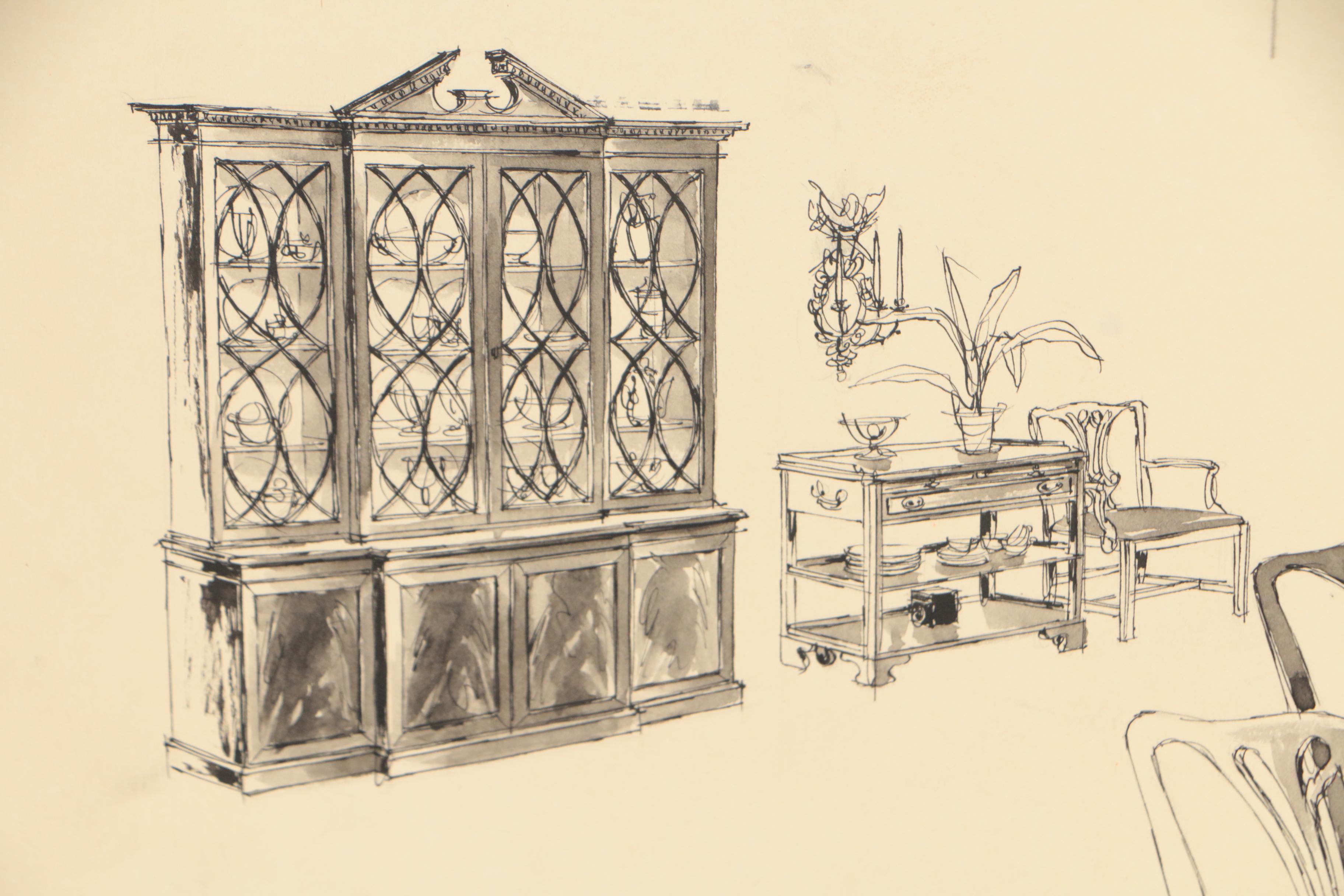 Max Walter Furniture Design Illustrations for W. & J. Sloane
