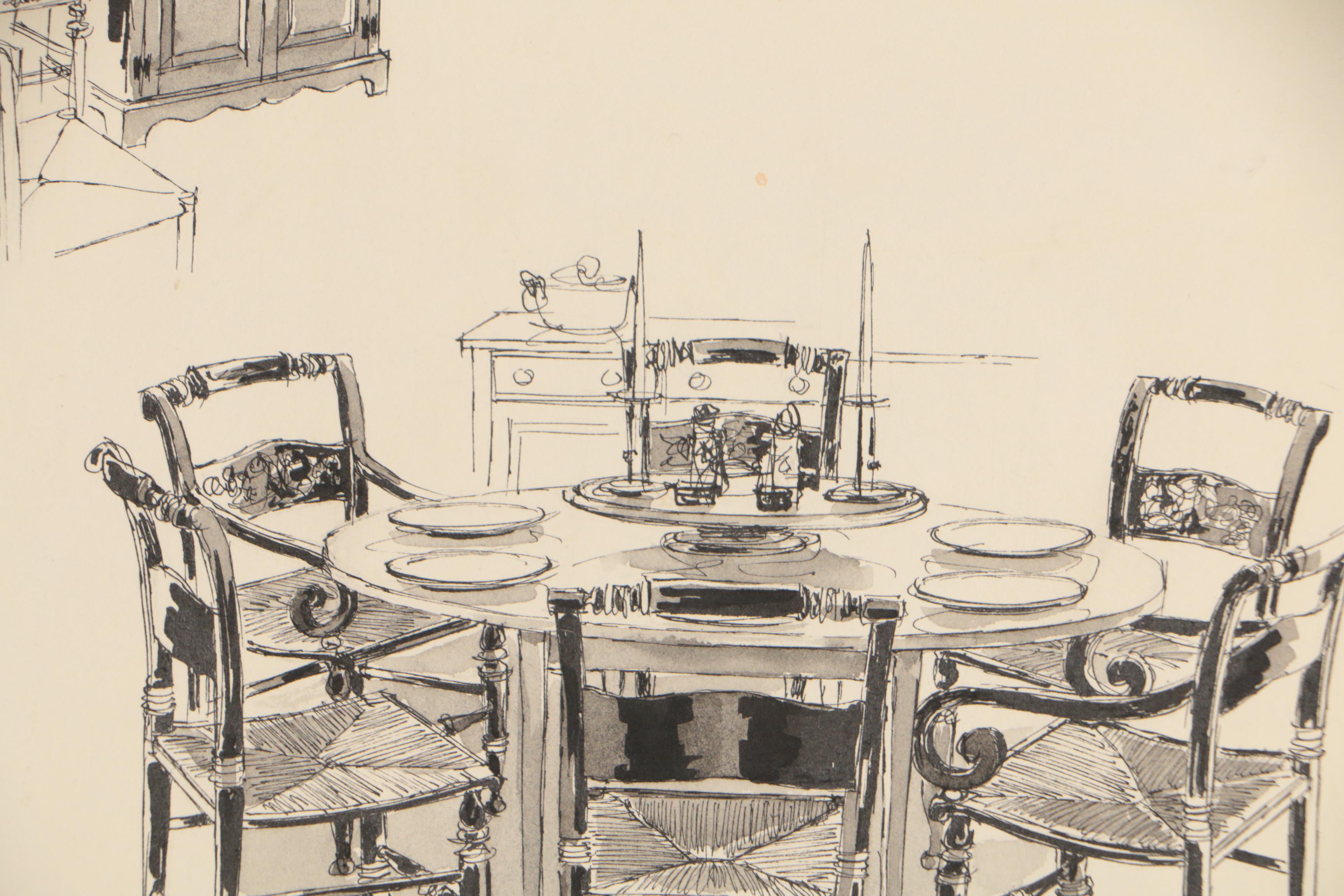 Max Walter Furniture Design Illustrations for W. & J. Sloane