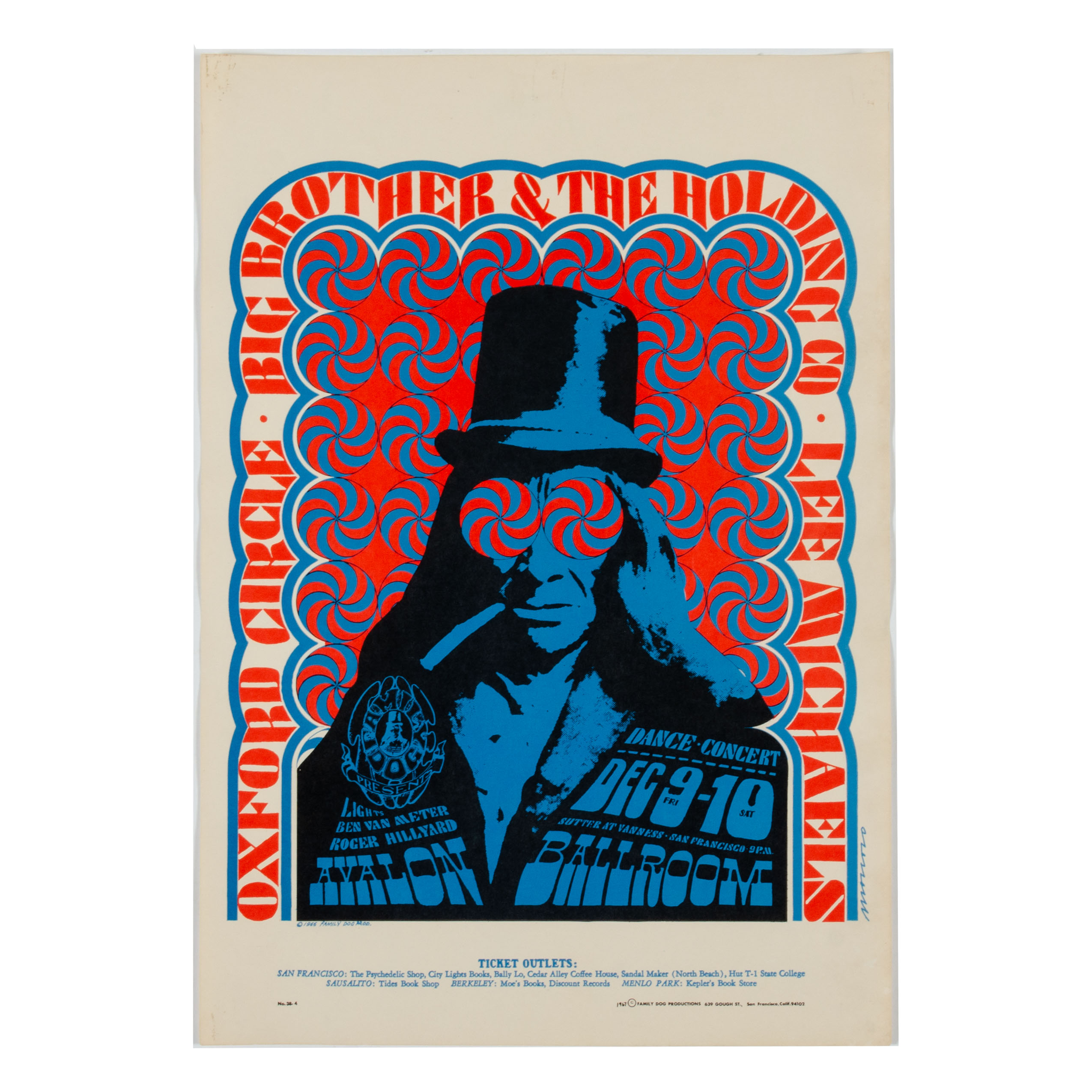 Lithograph Concert Poster for Lee Michaels, Oxford Circle, and Others, 1966