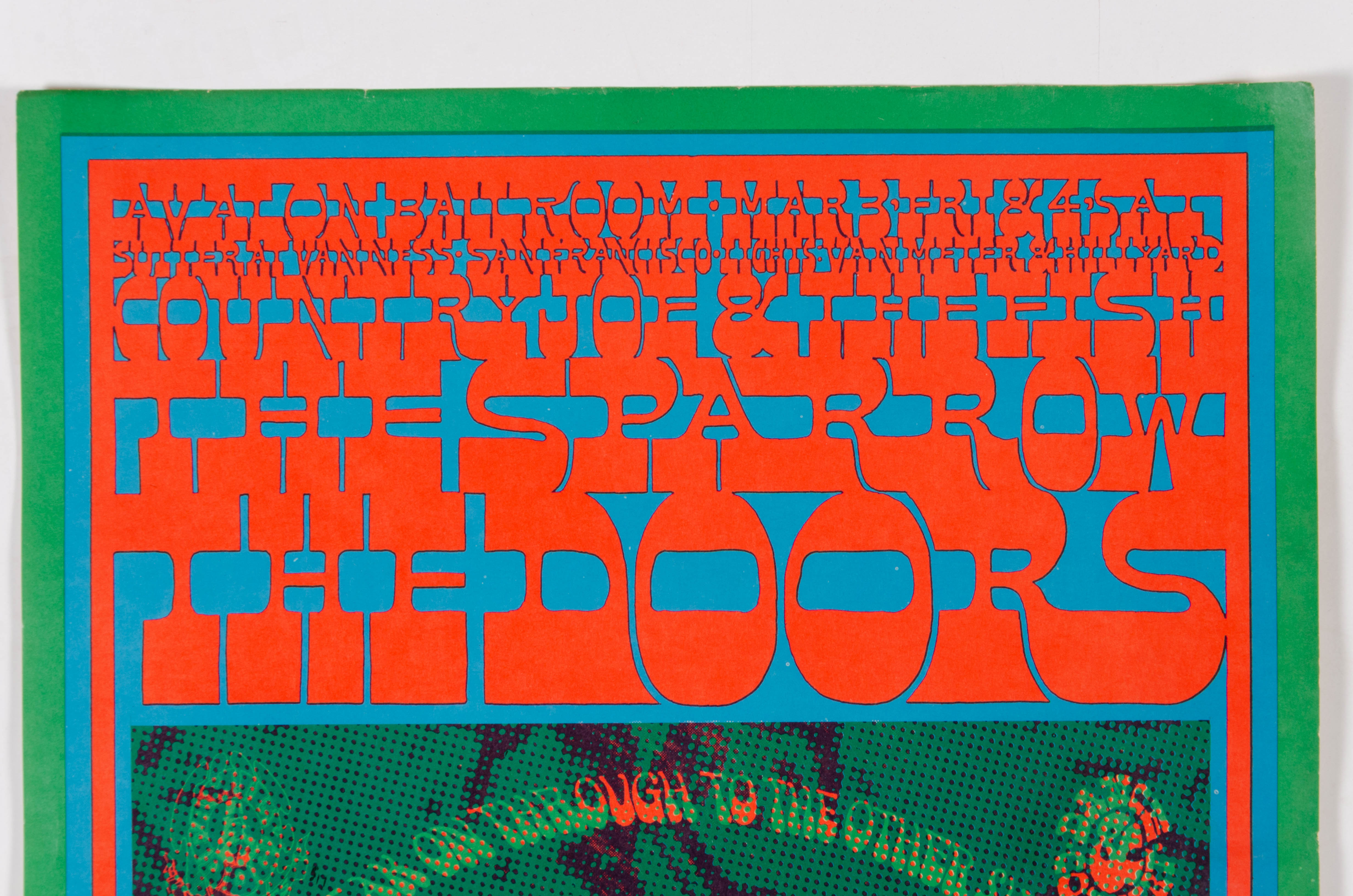 Lithograph Concert Posters for The Doors, Avalon Ballroom, and Others, 1967