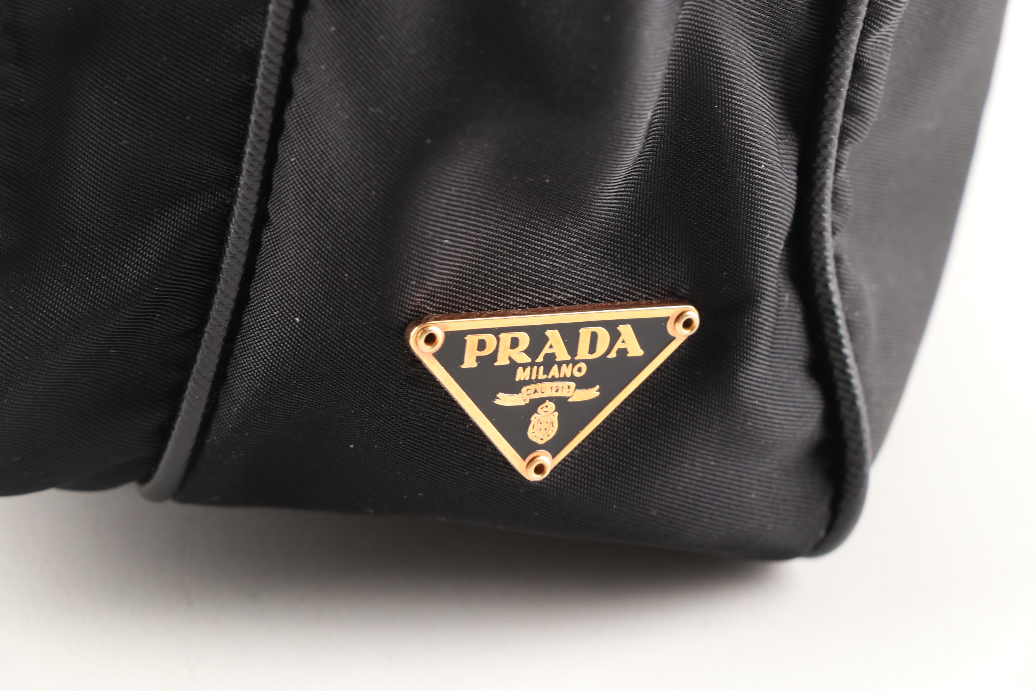 Prada Black Nylon and Saffiano Leather Shoulder Bag