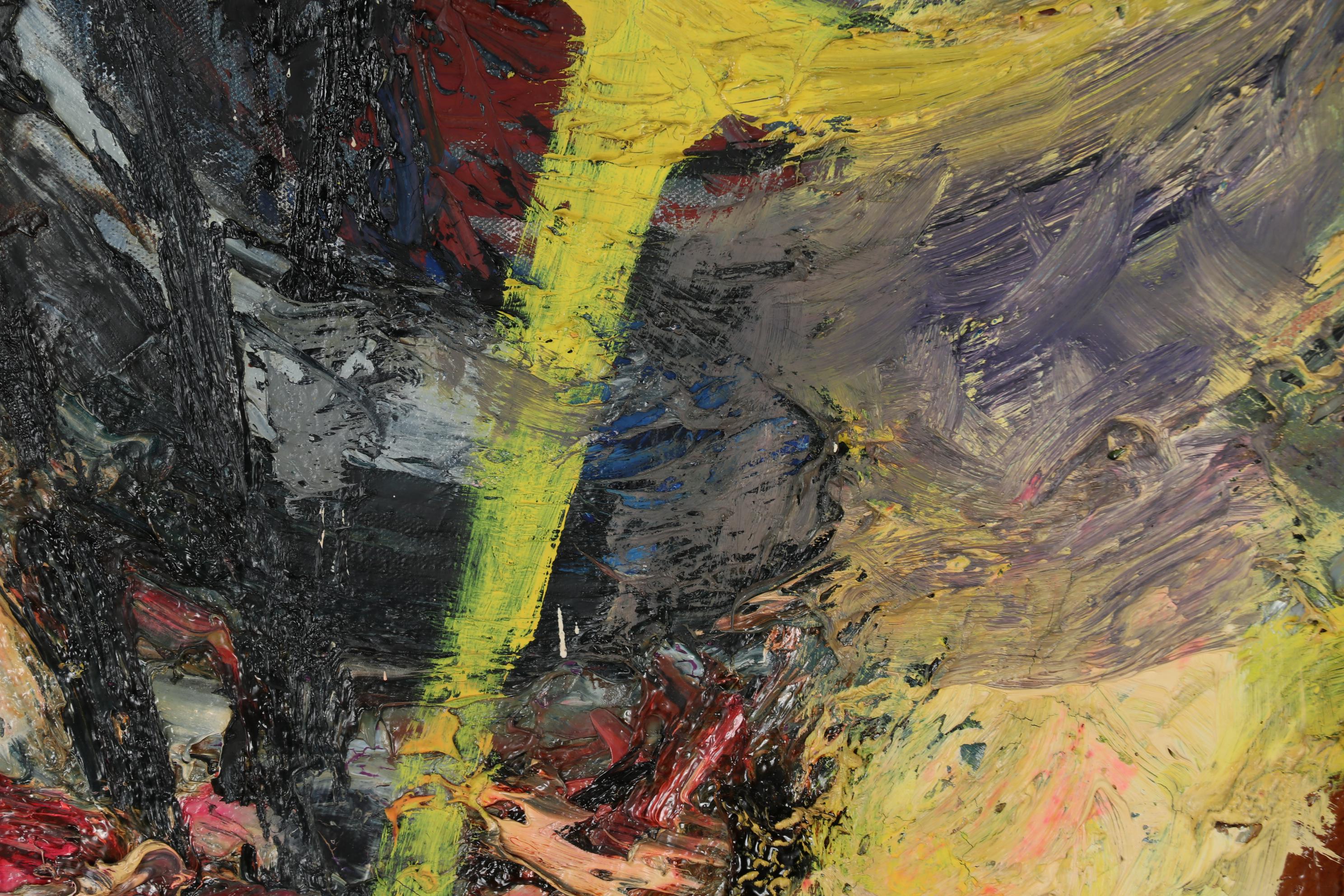 Richard Snyder 1983 Monumental Oil Painting "Stained Glass Dancers II"