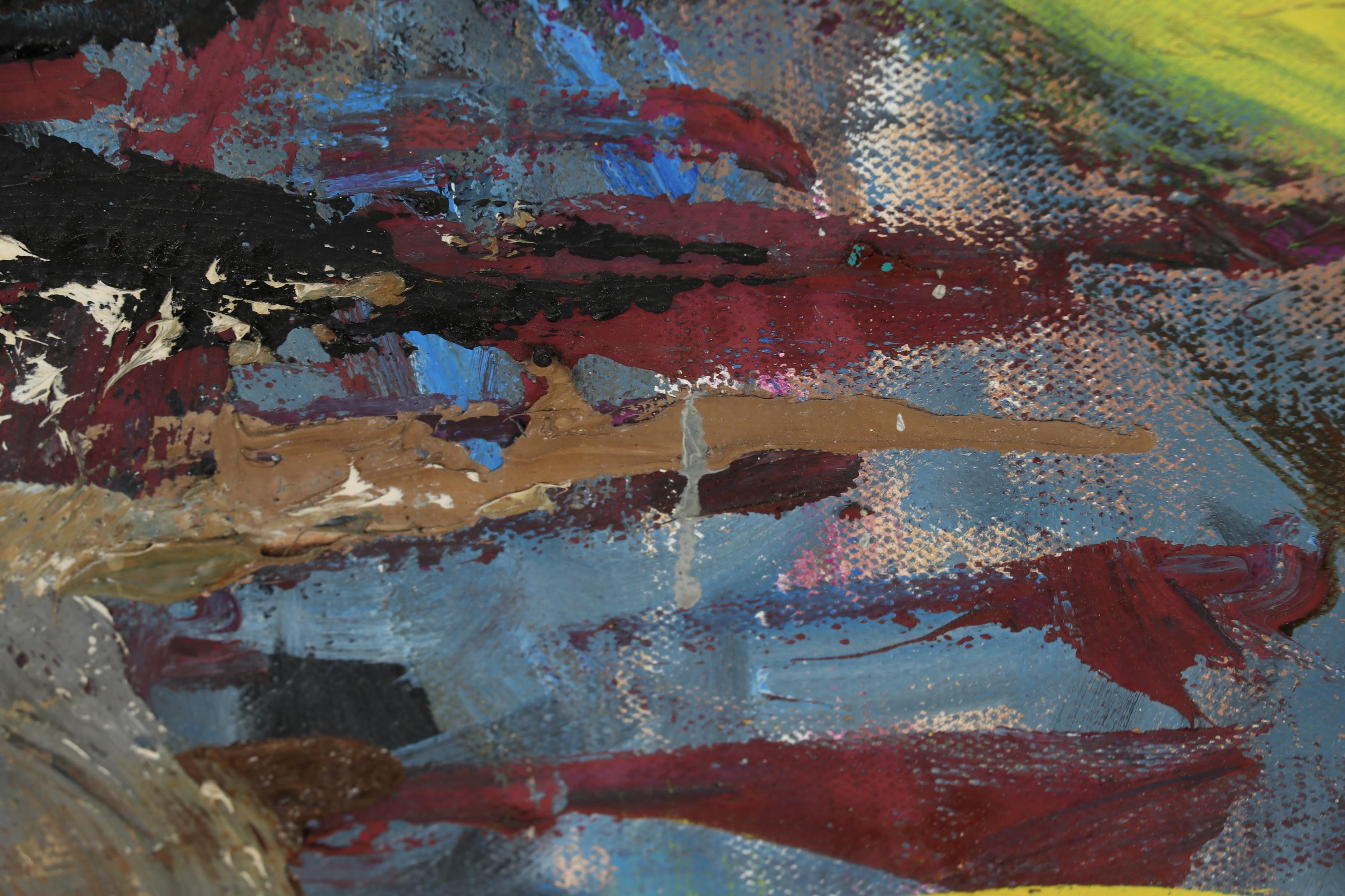 Richard Snyder 1983 Monumental Oil Painting "Stained Glass Dancers II"