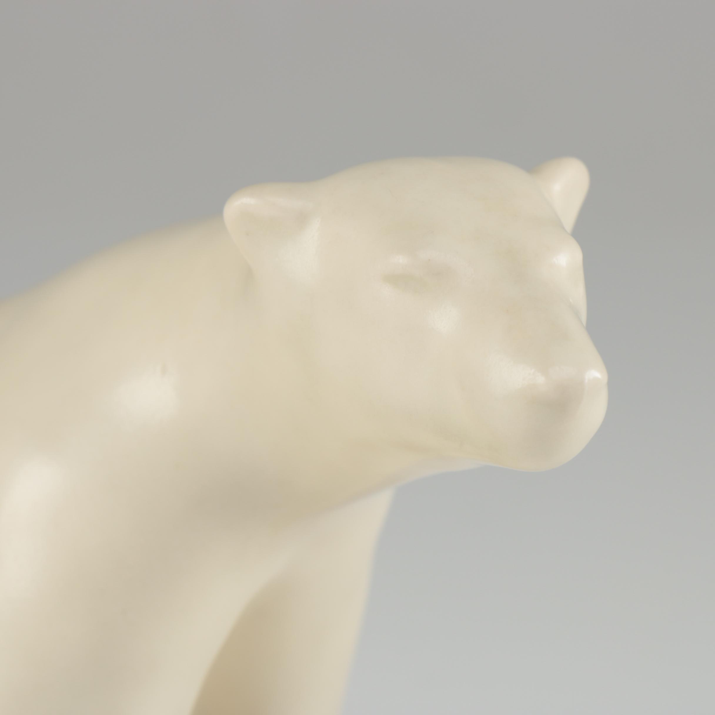 Rookwood Pottery Cream Matte Polar Bear Bookend, 1965