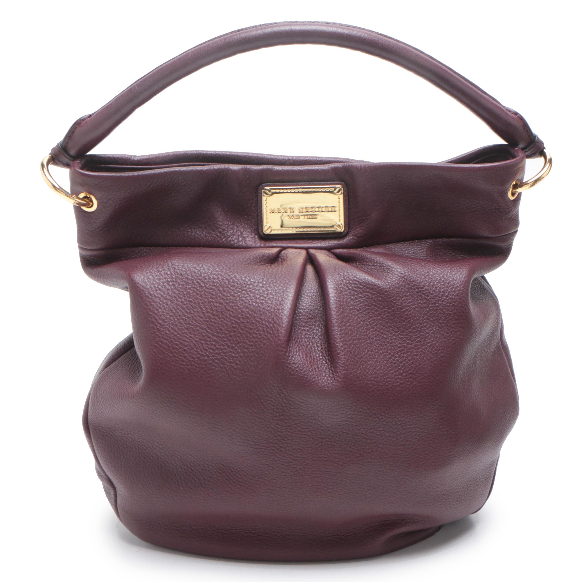 Marc Jacobs New York Classic Q Hillier Hobo Bag in Cordovan Pebbled Leather