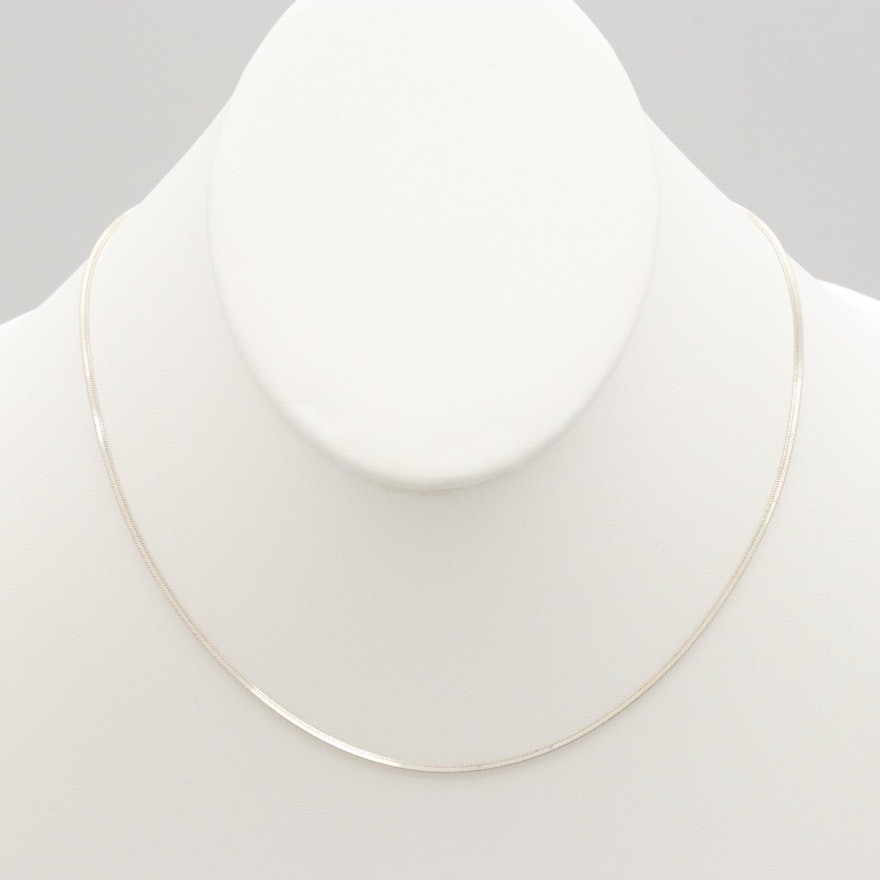 Sterling Silver Herringbone Necklace