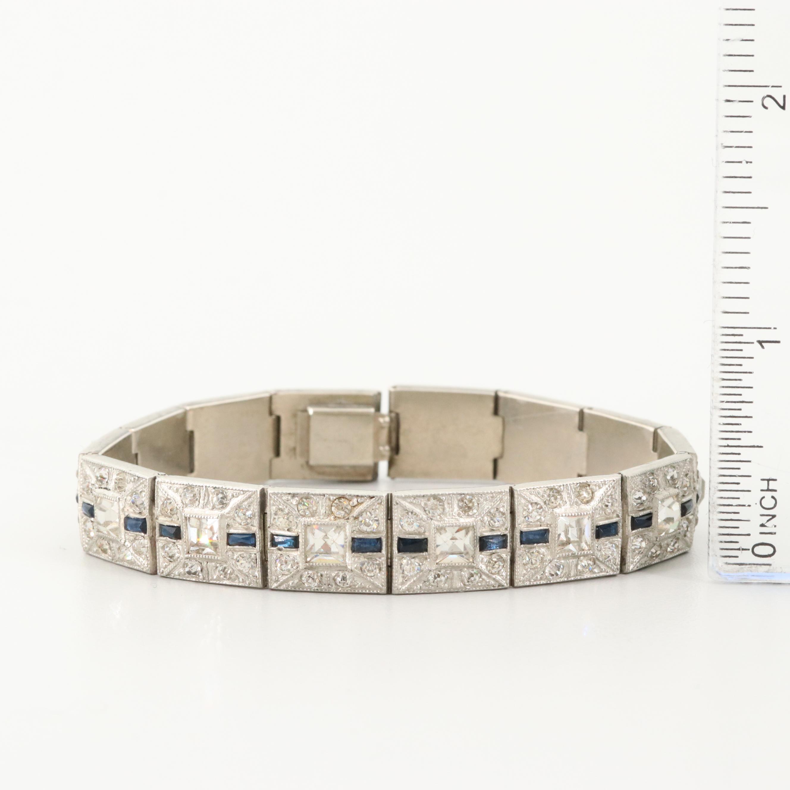 Circa 1940s Otis Sterling Bracelet and Vintage Silver Tone Bracelet