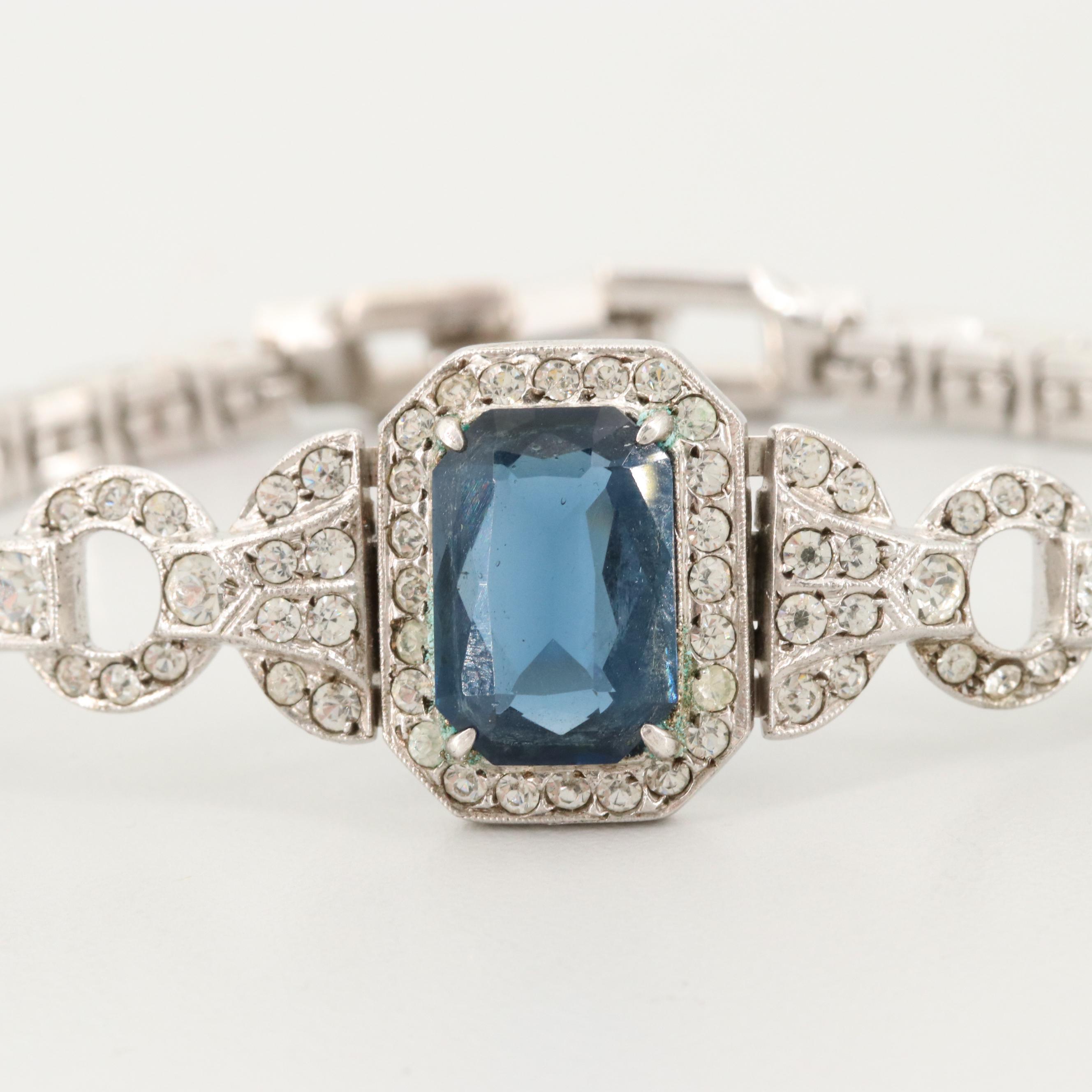 Circa 1940s Otis Sterling Bracelet and Vintage Silver Tone Bracelet