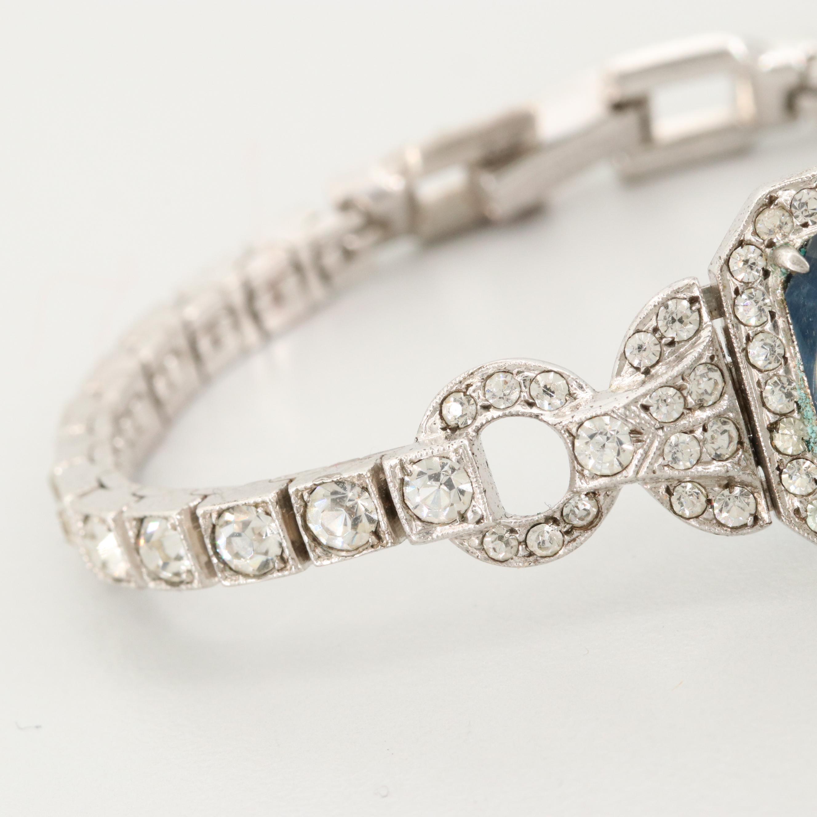 Circa 1940s Otis Sterling Bracelet and Vintage Silver Tone Bracelet