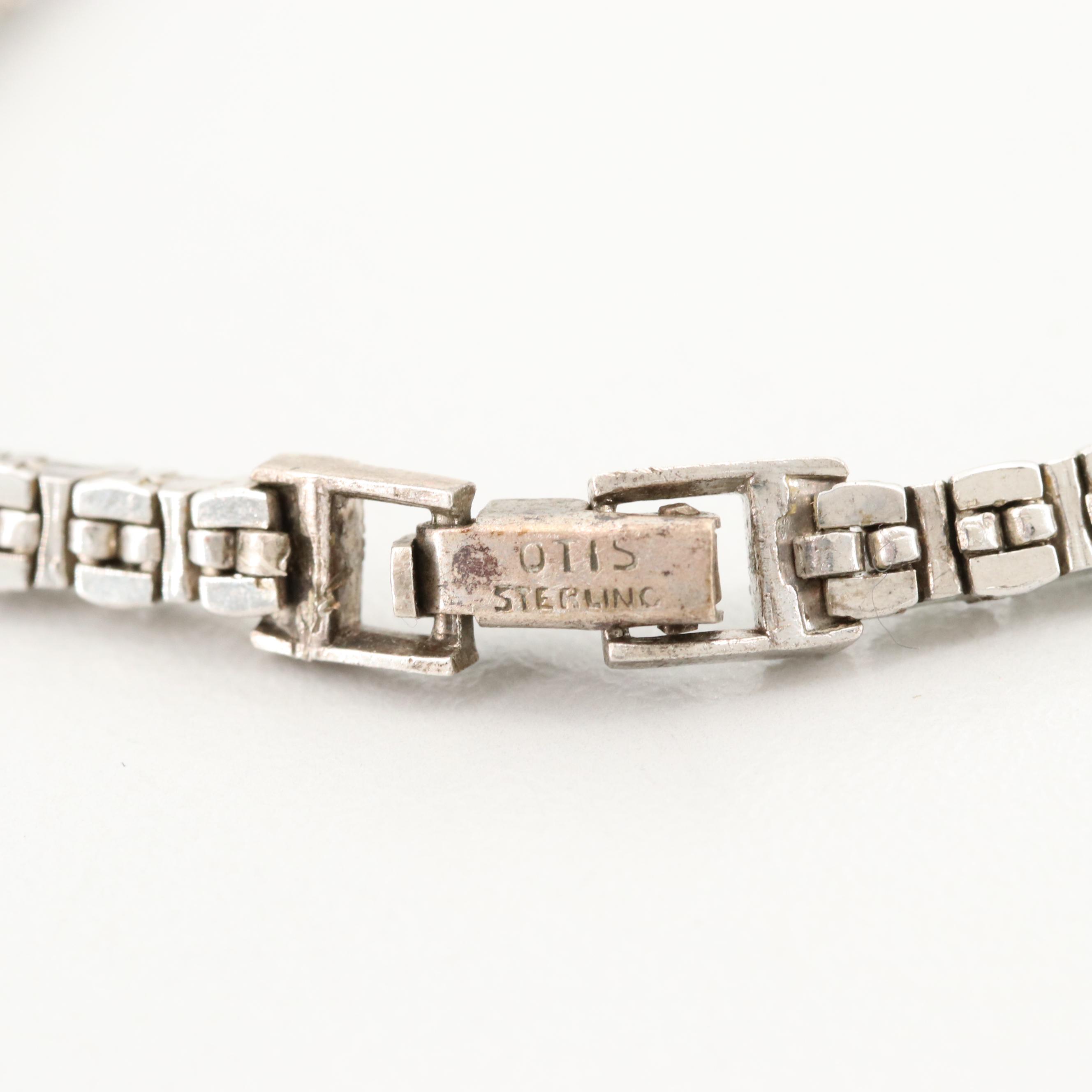 Circa 1940s Otis Sterling Necklace and Bracelet