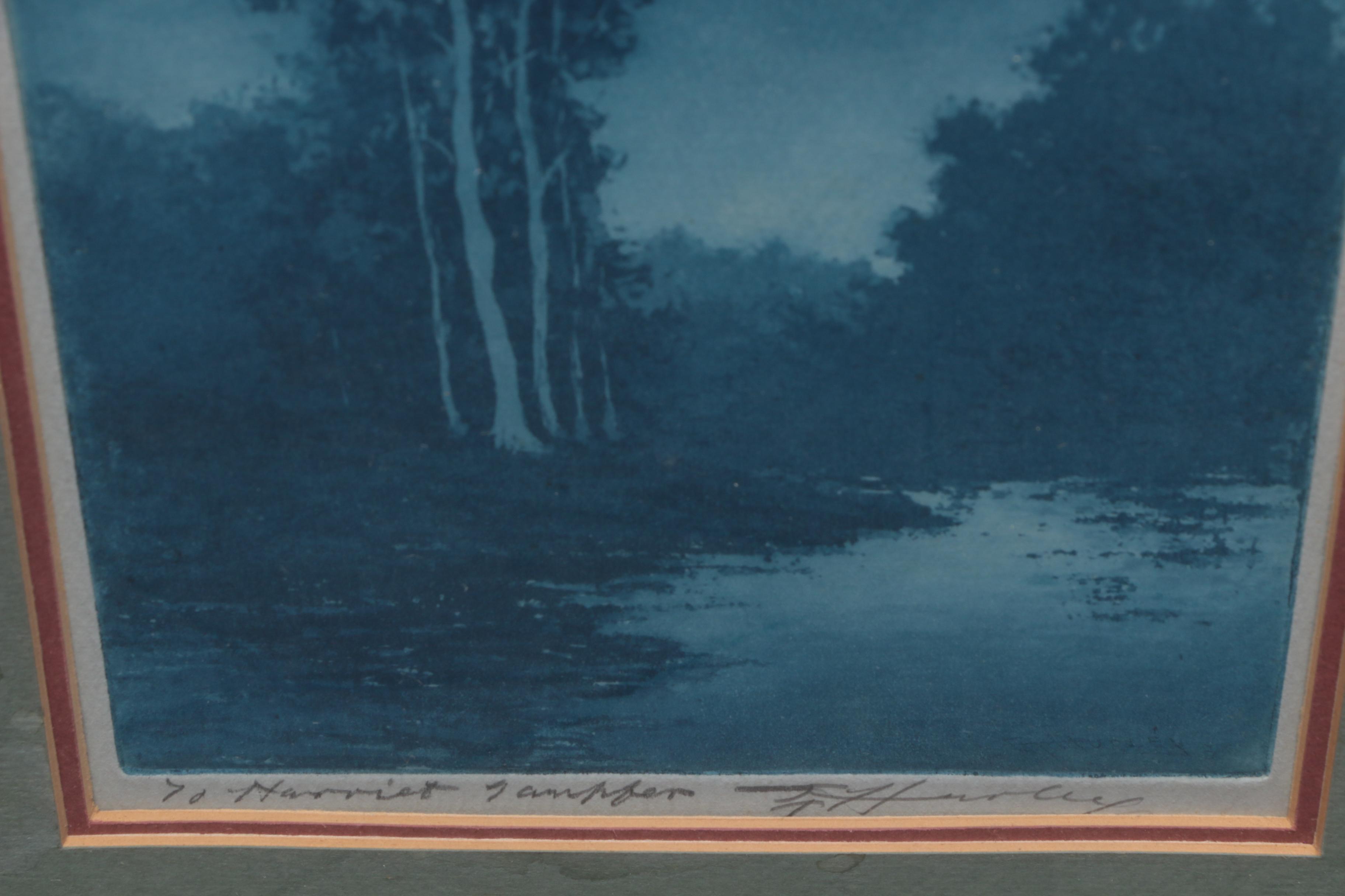 Edward Timothy Hurley Aquatint Etching "Memories, Dry Creek"