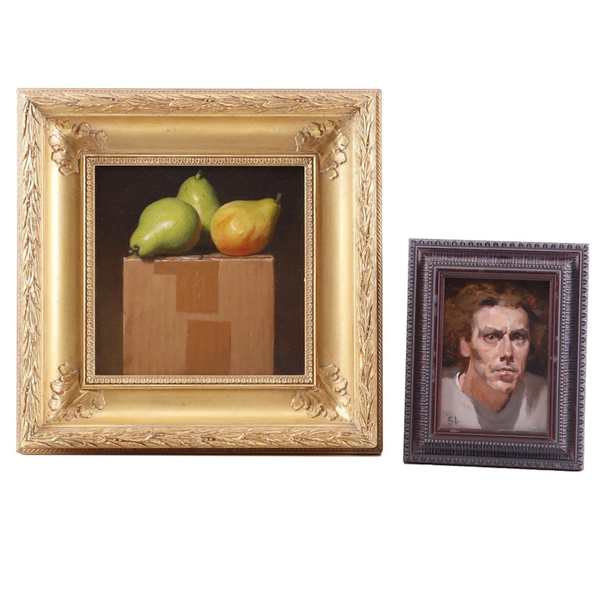 Stephen Luecke Self-Portrait and Still Life Oil Paintings