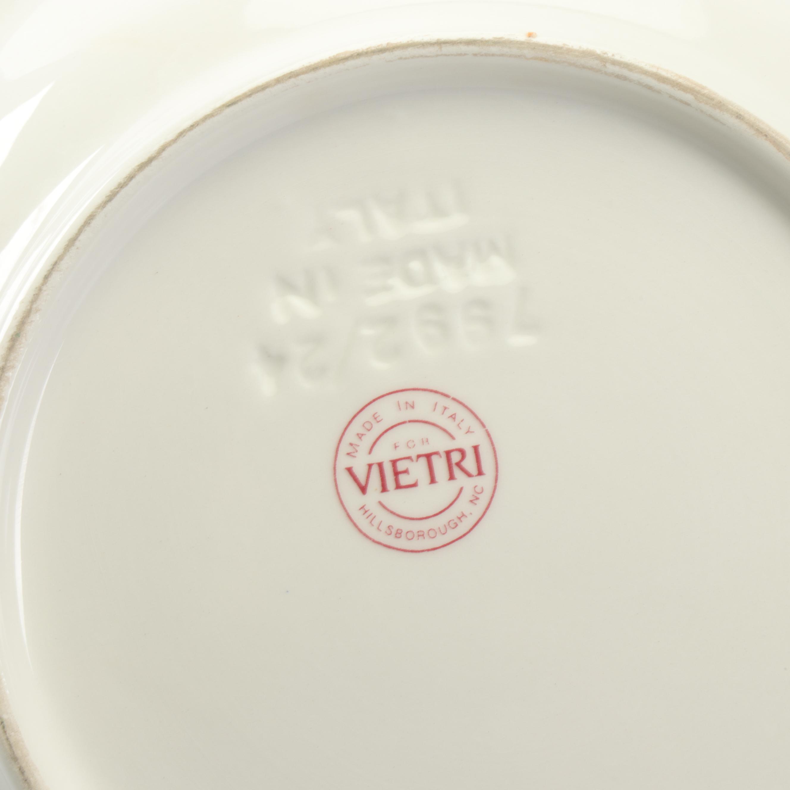 Vietri Italian Fish Themed Ceramic Dinnerware and Fitz and Floyd Box