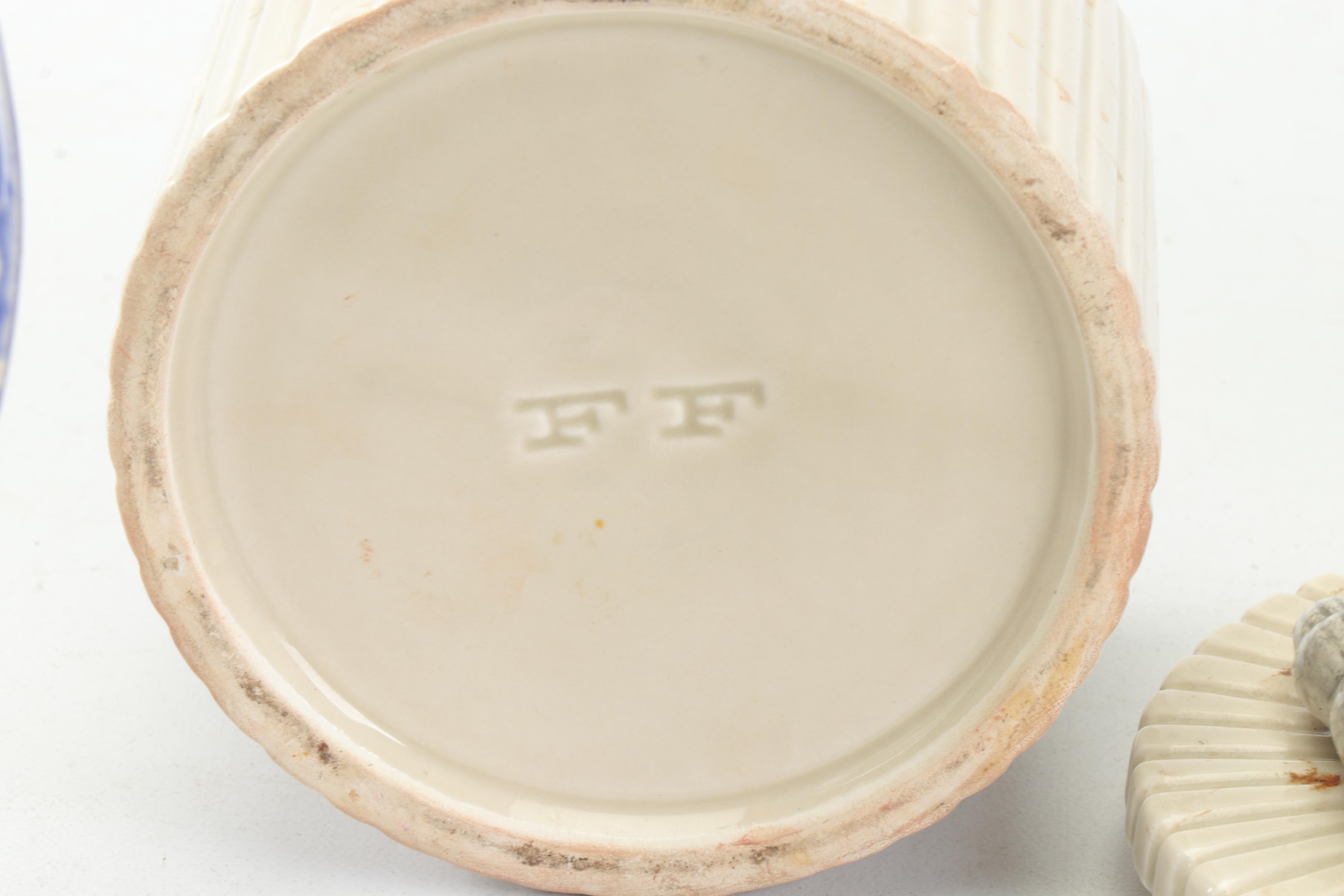 Vietri Italian Fish Themed Ceramic Dinnerware and Fitz and Floyd Box