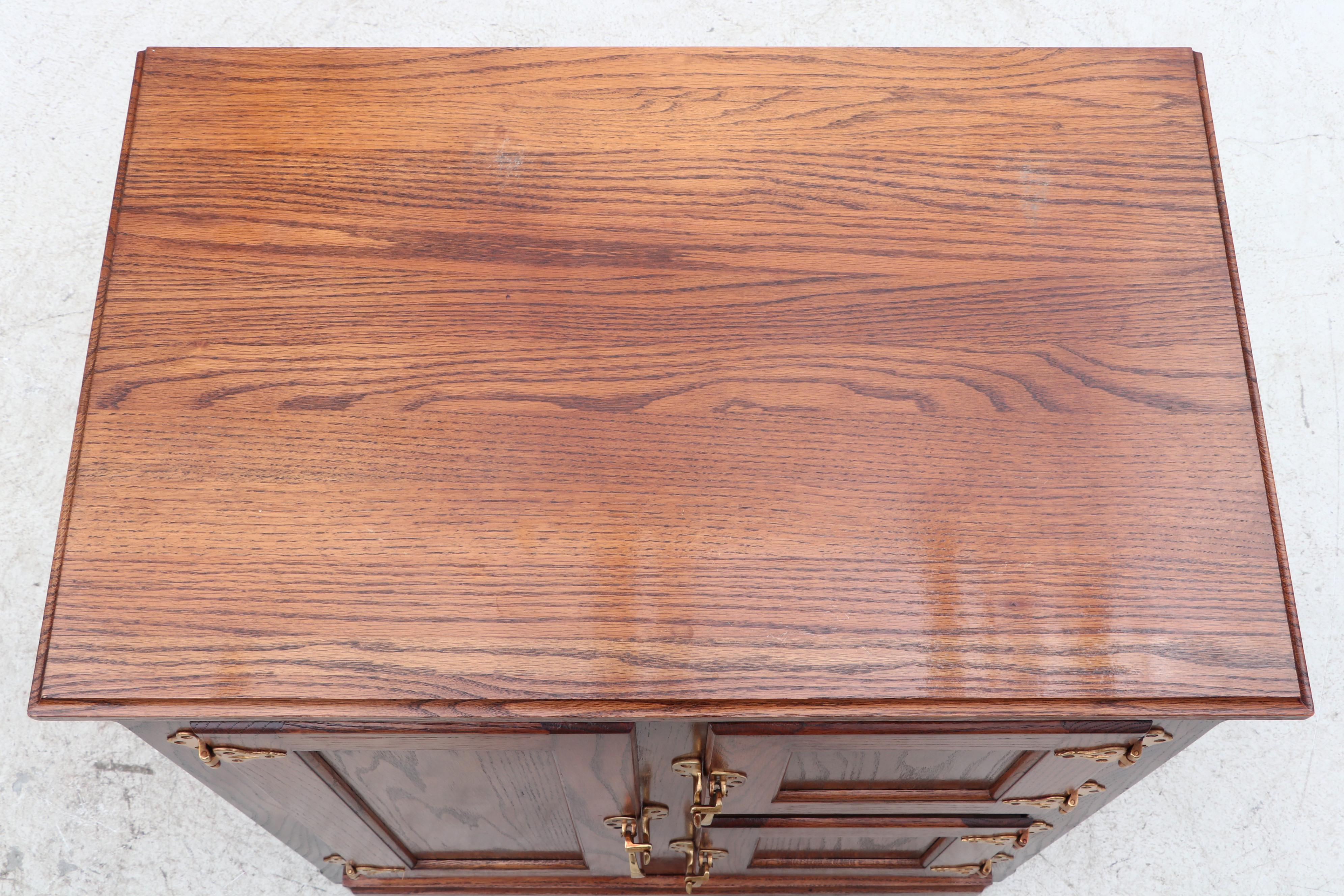 White Clad Simmons Hardware Co. Replica Oak Ice Box Cabinet