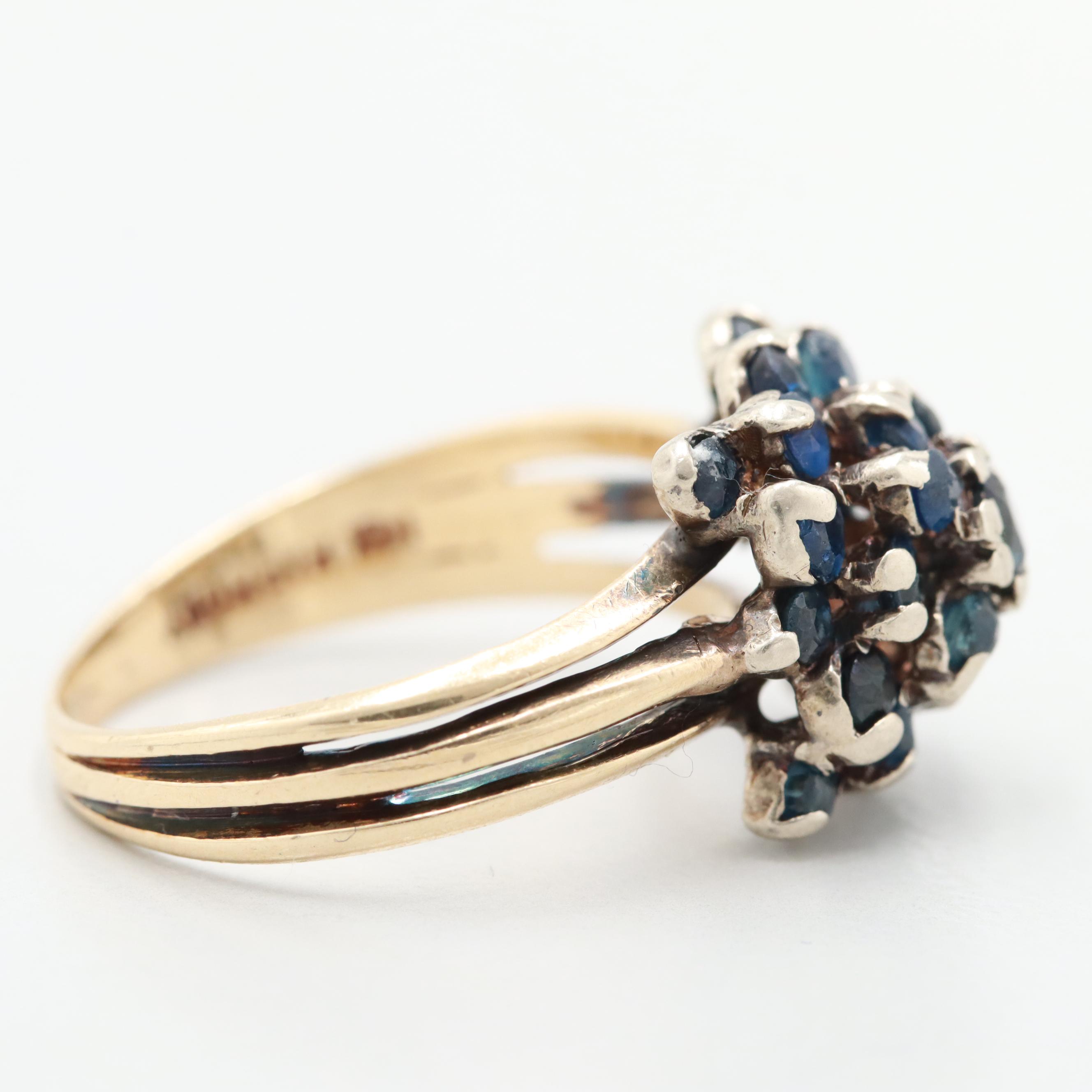 14K Yellow Gold Sapphire Ring
