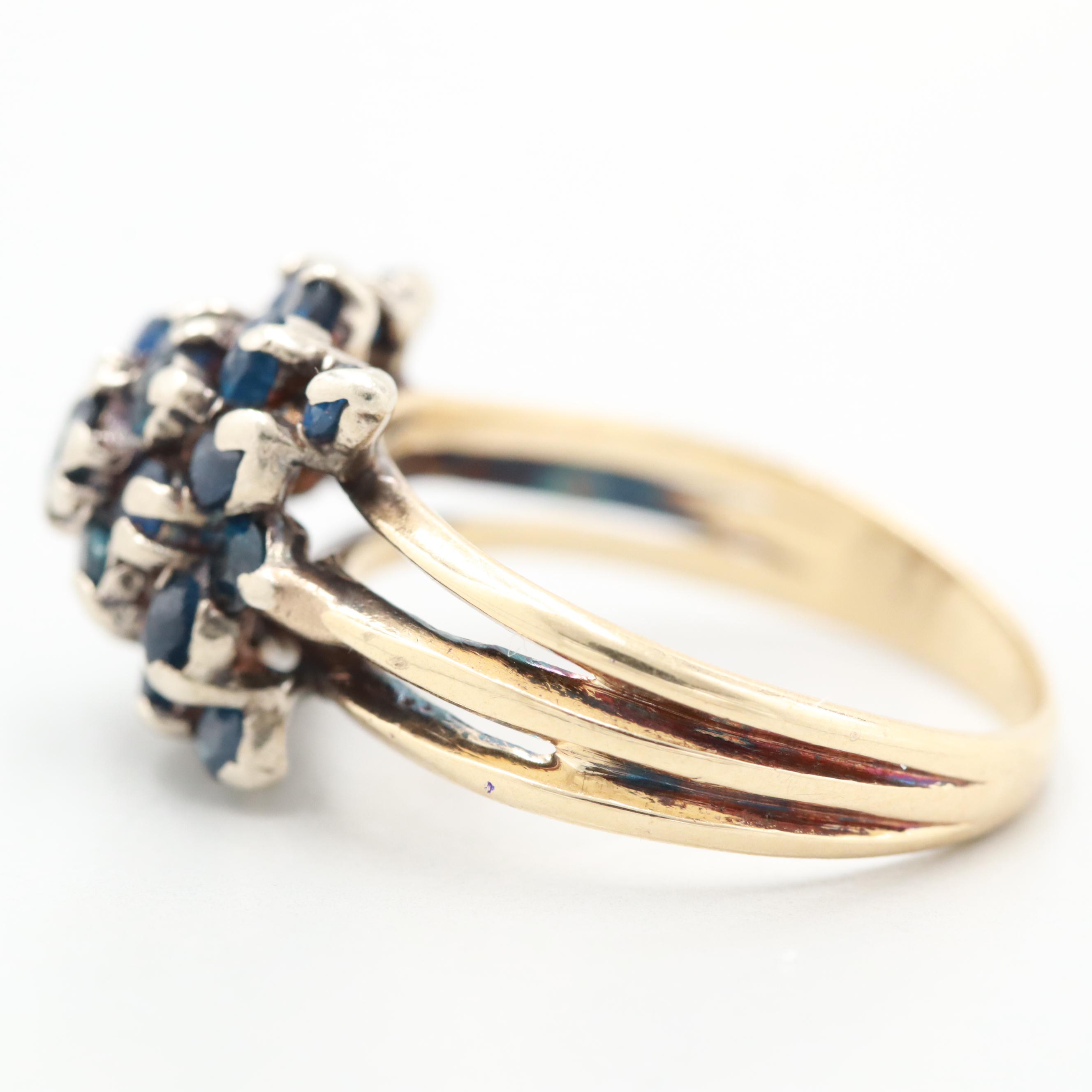 14K Yellow Gold Sapphire Ring