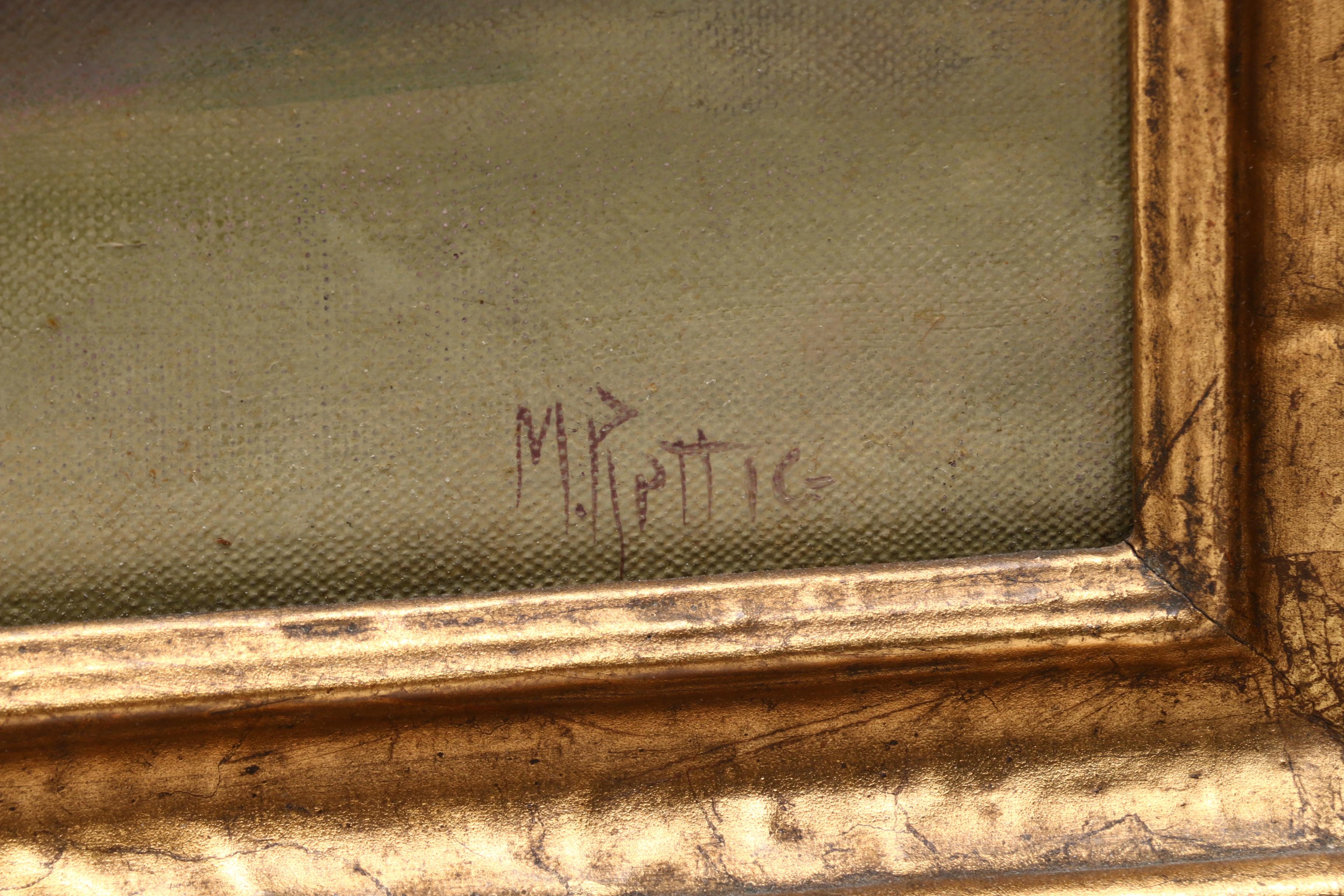 Martin Rettig Floral Still Life Oil Painting of Violets