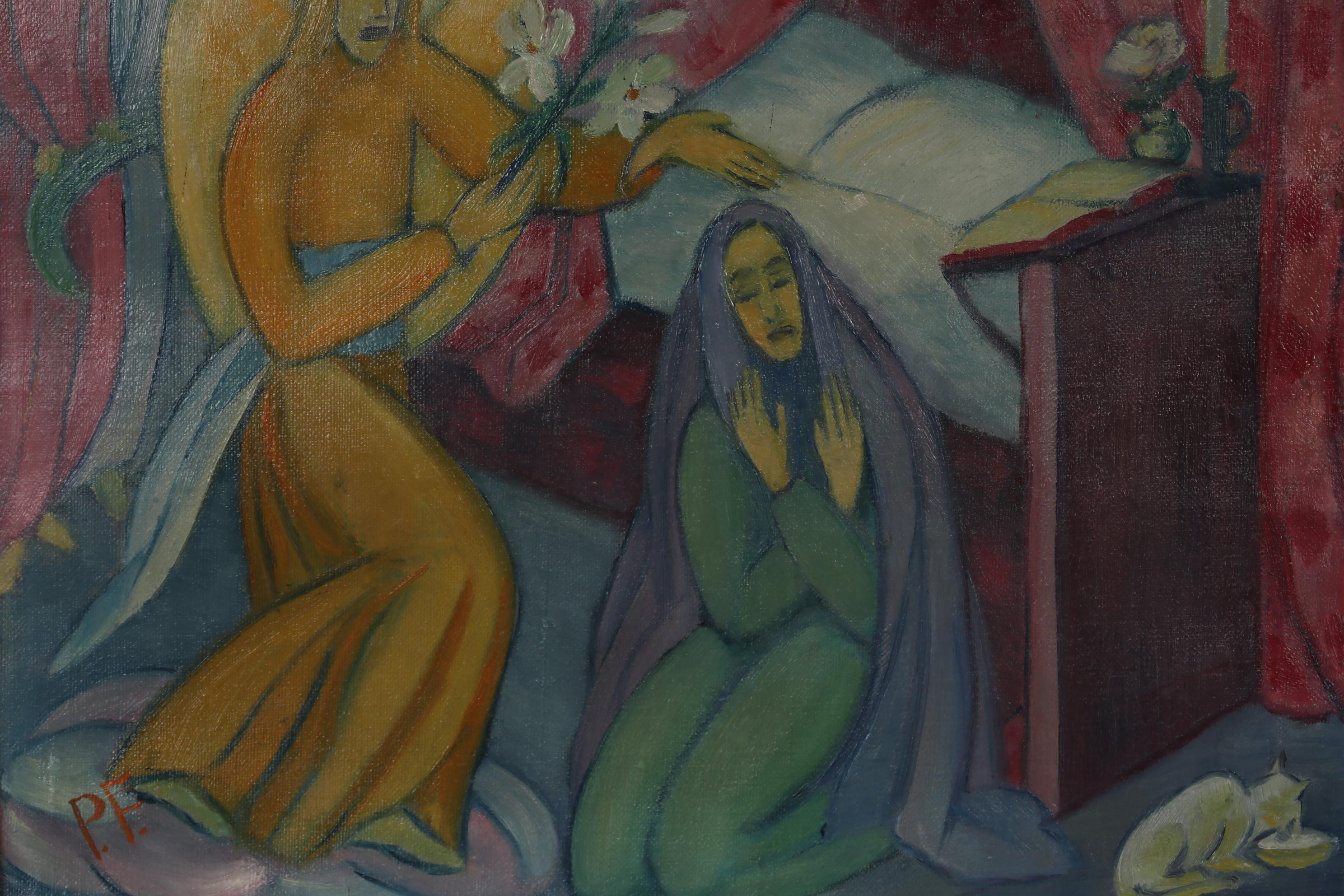 Paula Fritsch 1917 Oil Painting "Annunciazione"
