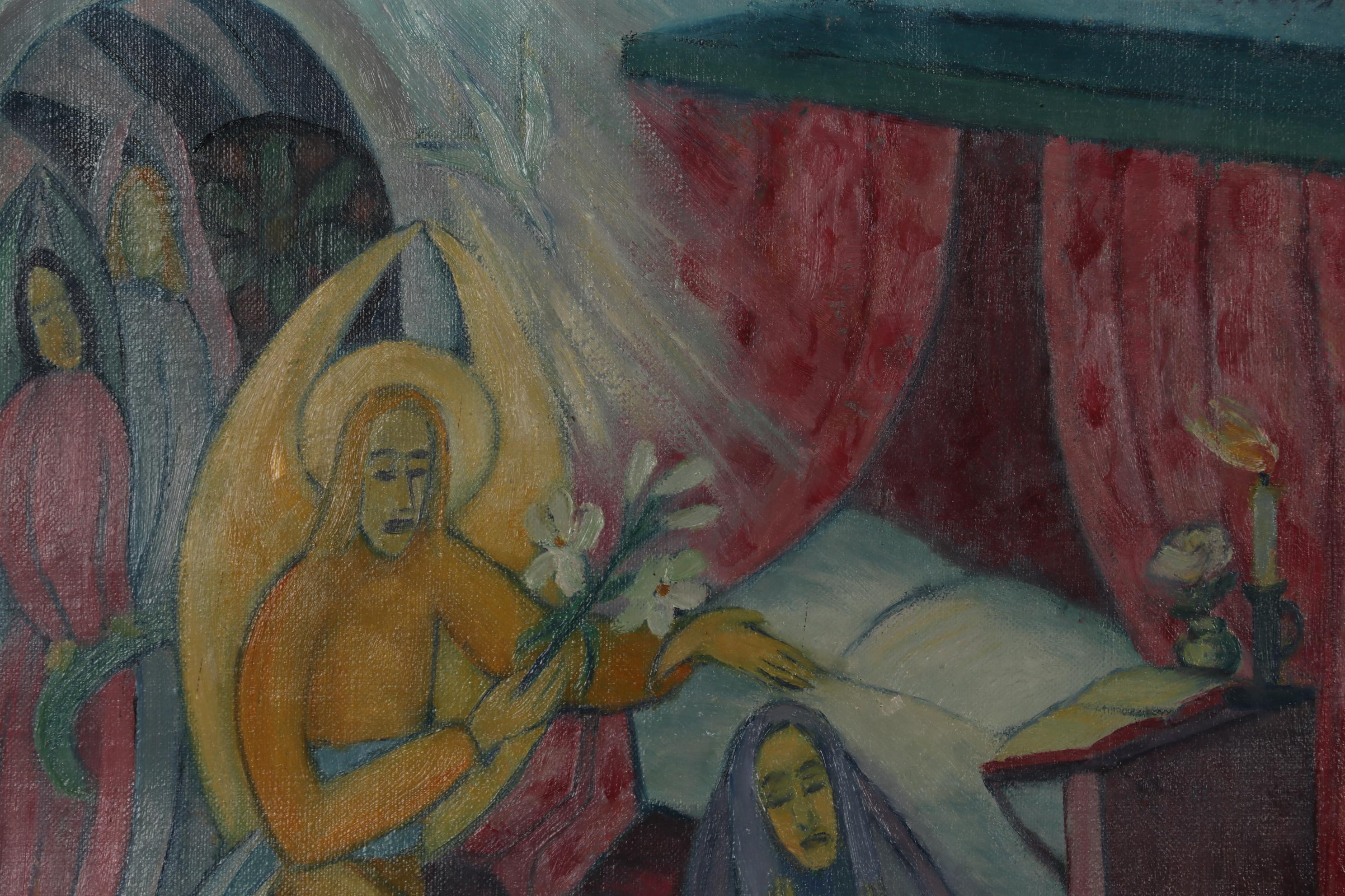 Paula Fritsch 1917 Oil Painting "Annunciazione"