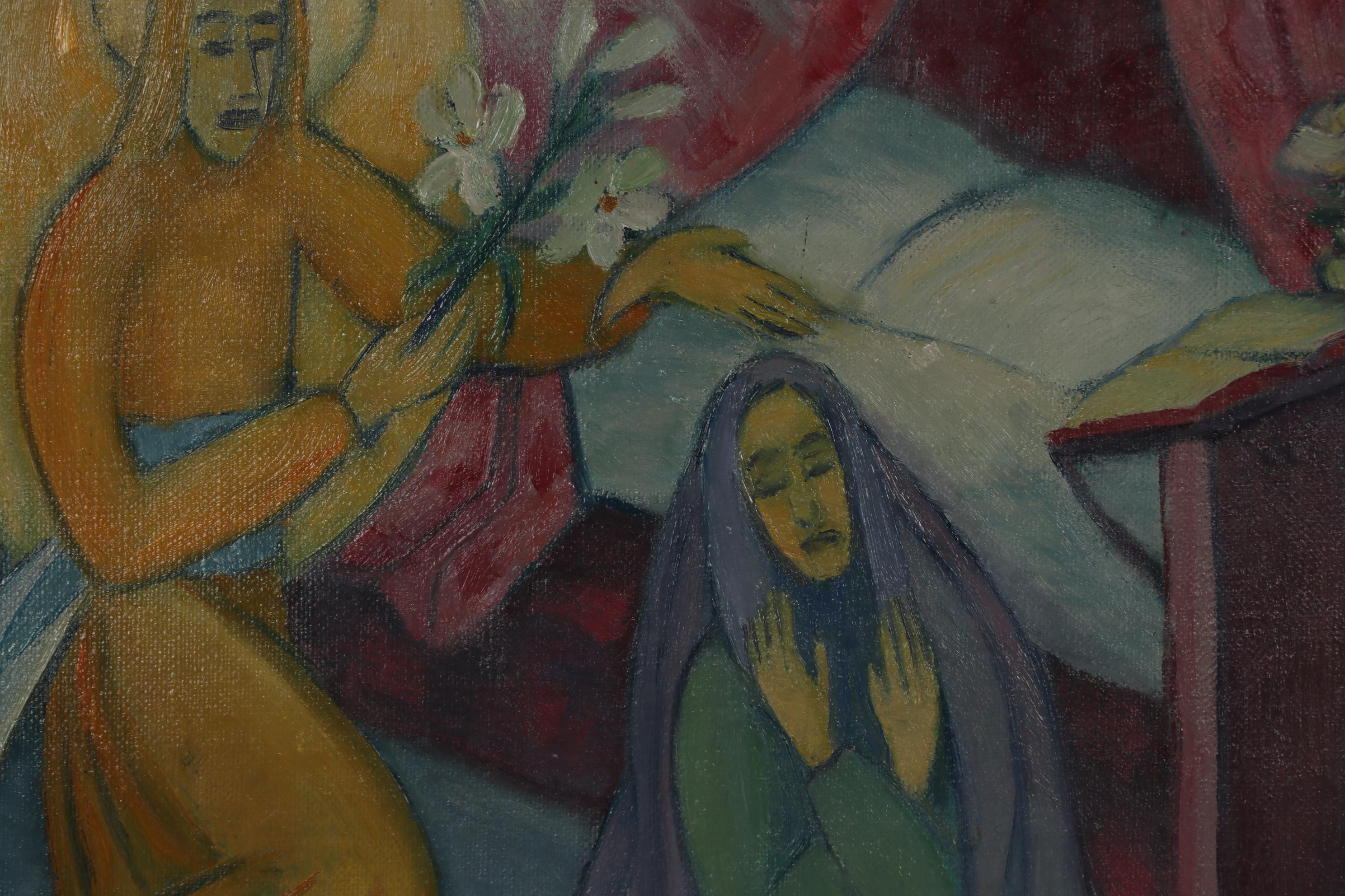 Paula Fritsch 1917 Oil Painting "Annunciazione"