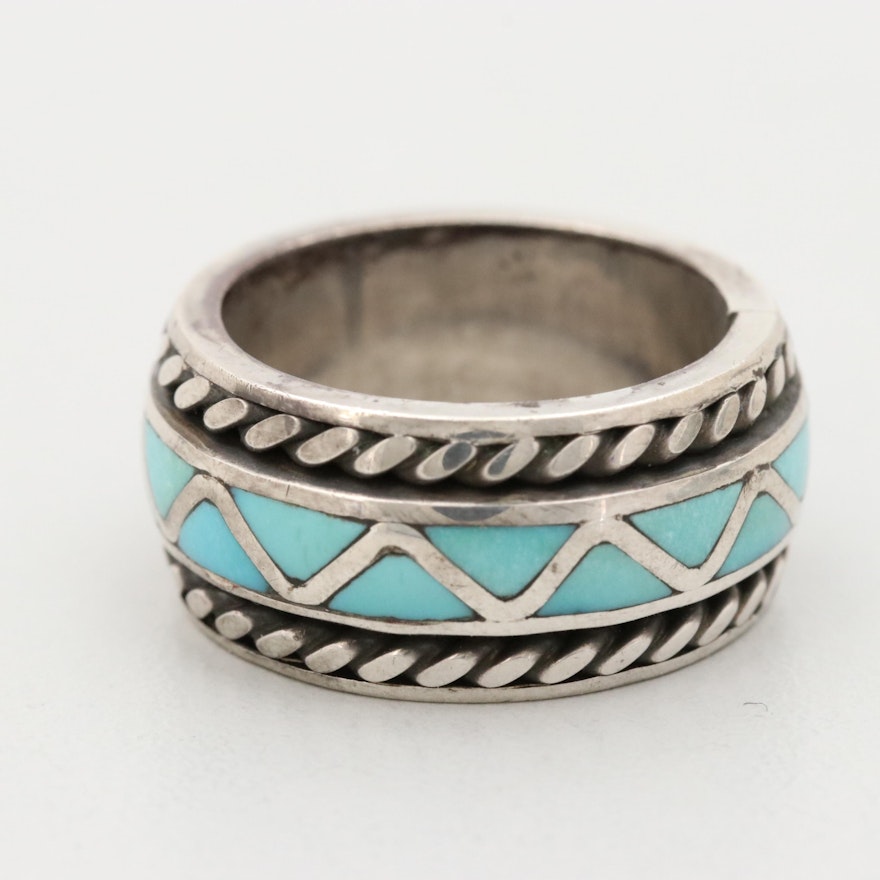 Clyde Woody Navajo Diné Sterling Silver Turquoise Ring