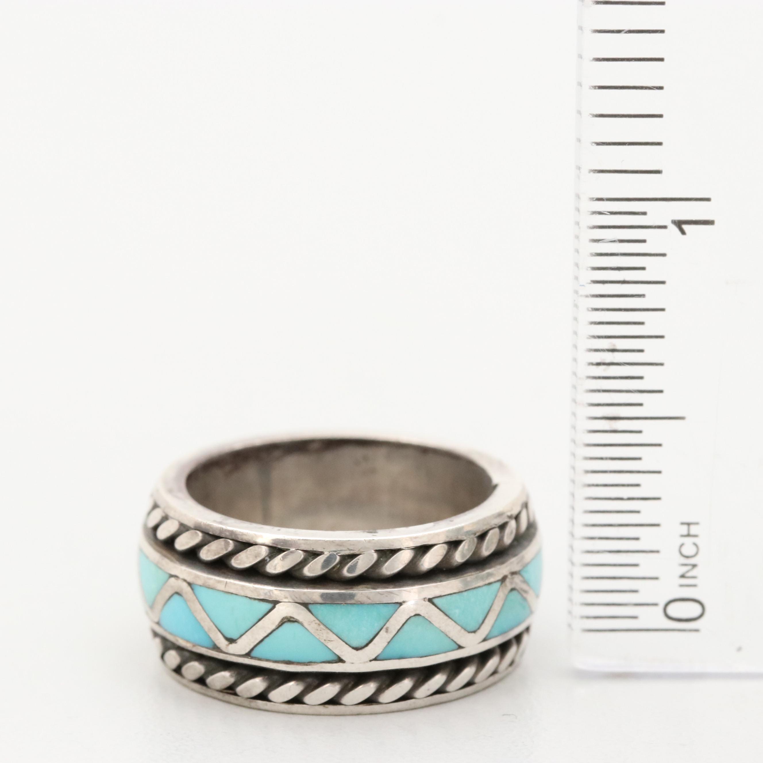 Clyde Woody Navajo Diné Sterling Silver Turquoise Ring
