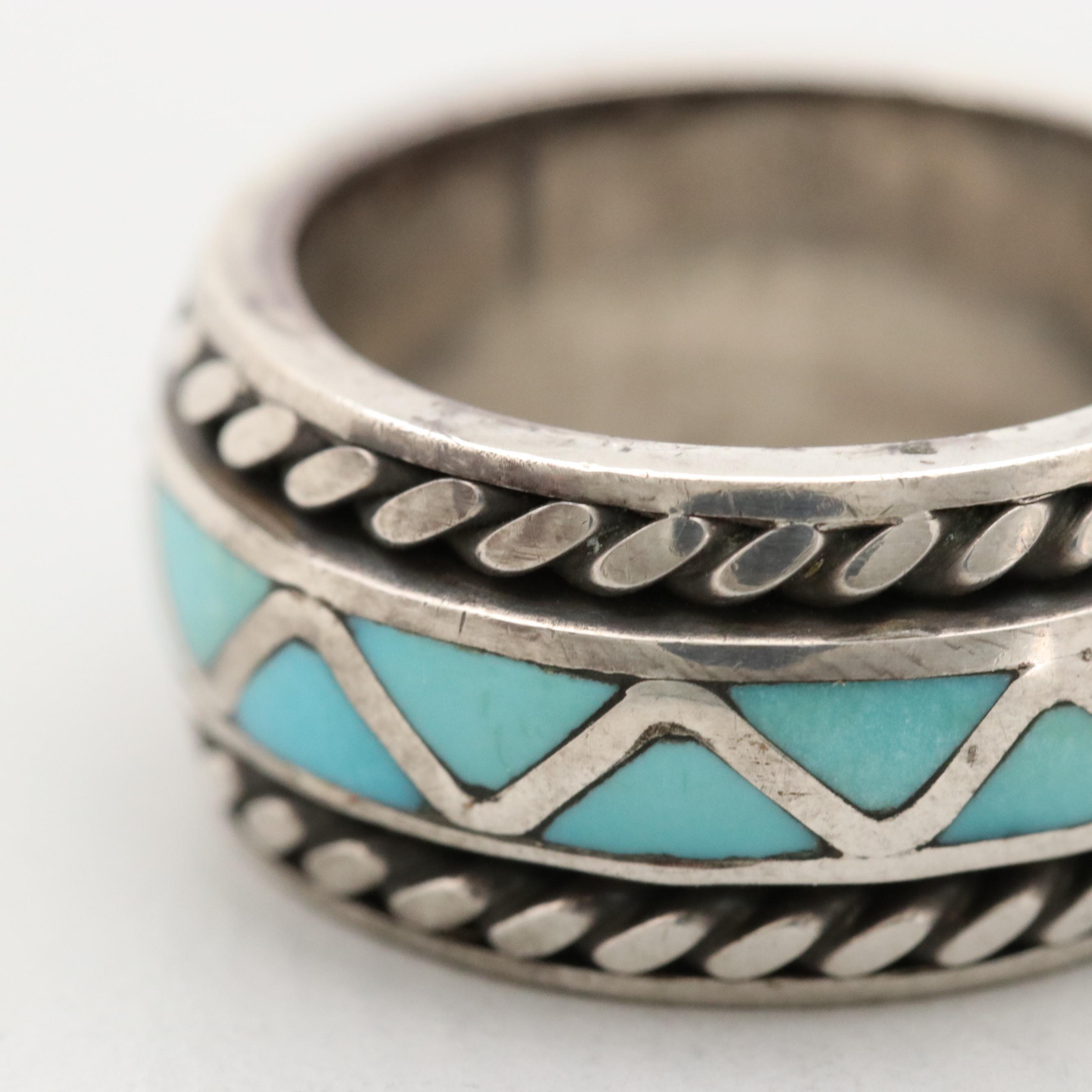 Clyde Woody Navajo Diné Sterling Silver Turquoise Ring