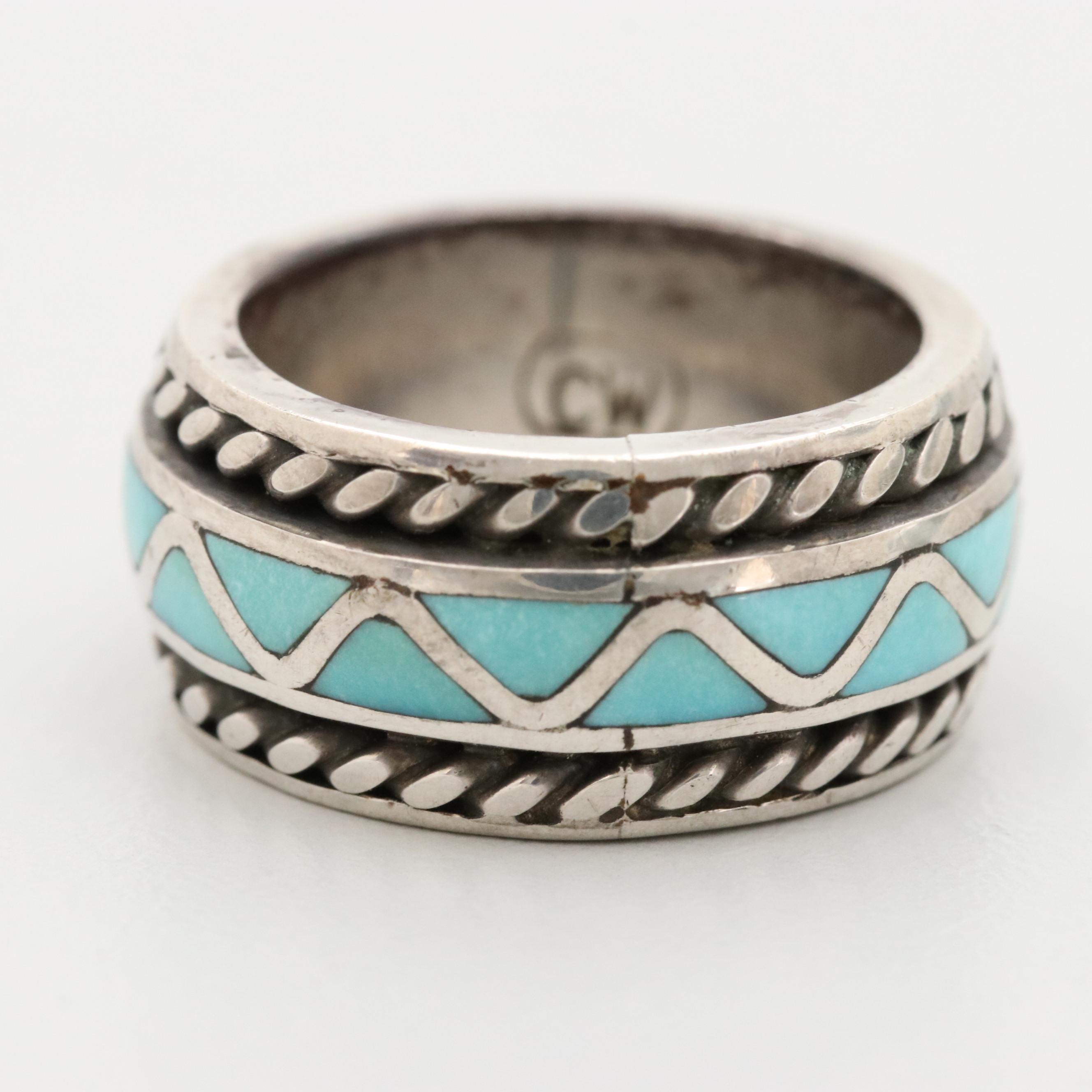 Clyde Woody Navajo Diné Sterling Silver Turquoise Ring