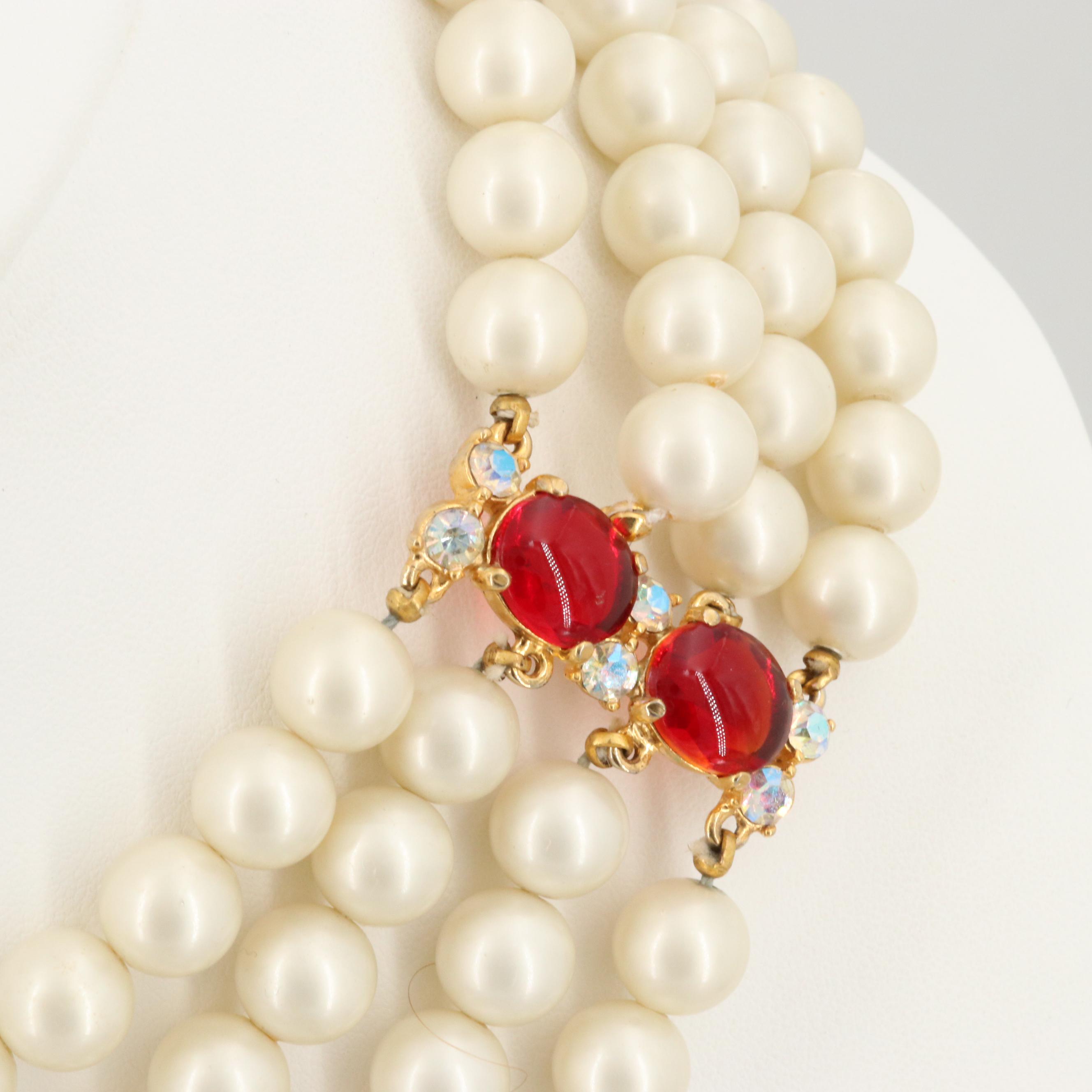 Circa 1960s Elsa Schiaparelli Multi-Strand Bib Necklace