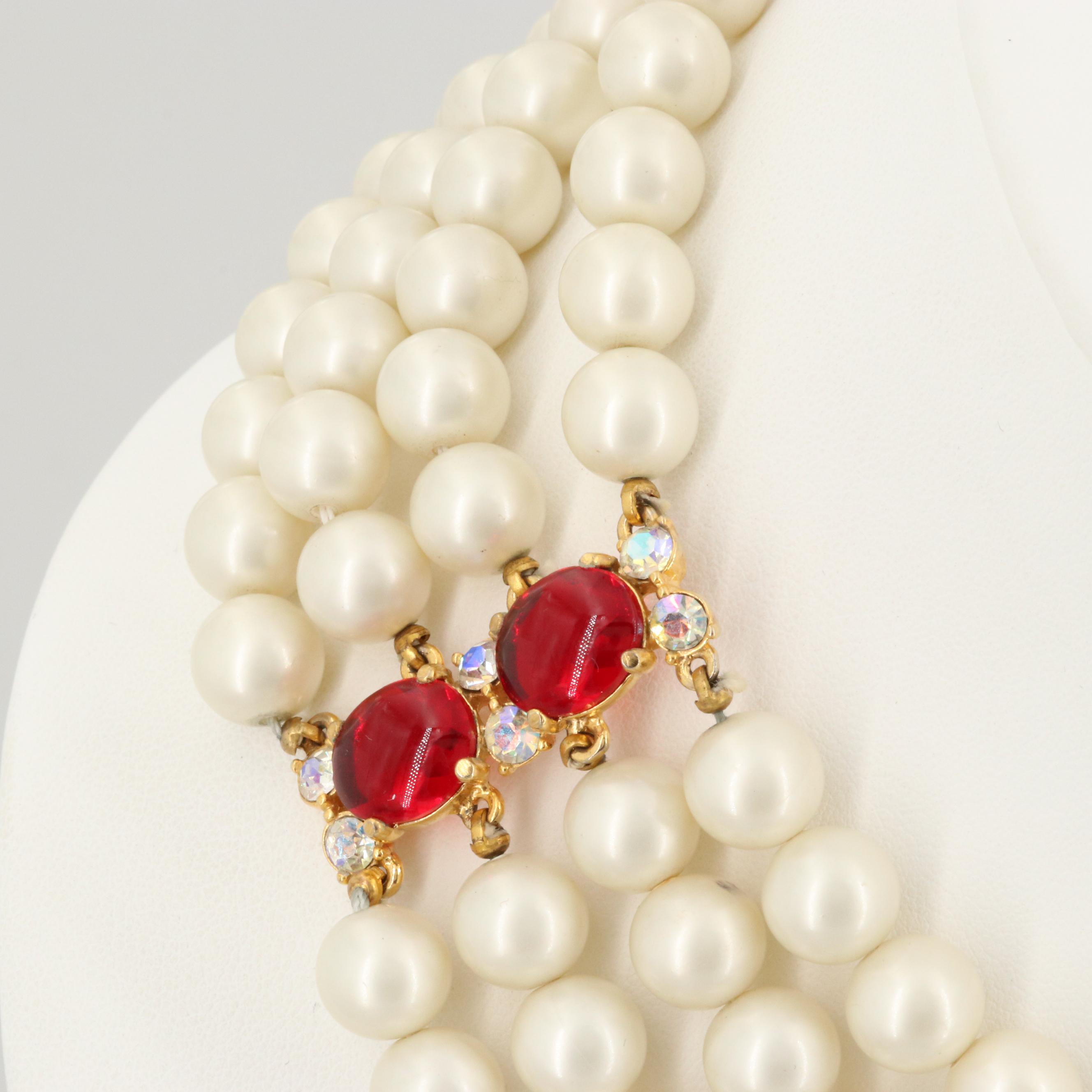 Circa 1960s Elsa Schiaparelli Multi-Strand Bib Necklace