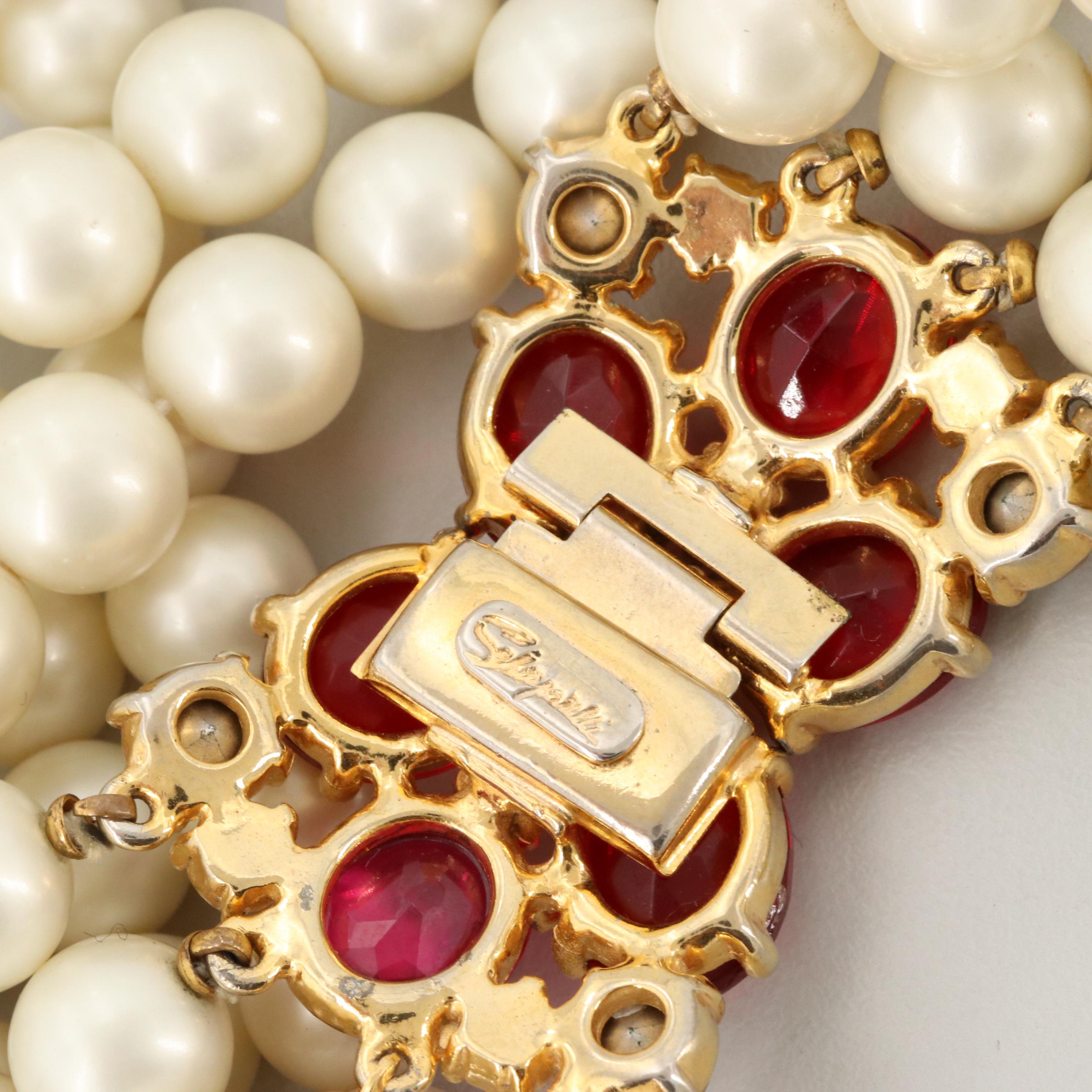 Circa 1960s Elsa Schiaparelli Multi-Strand Bib Necklace