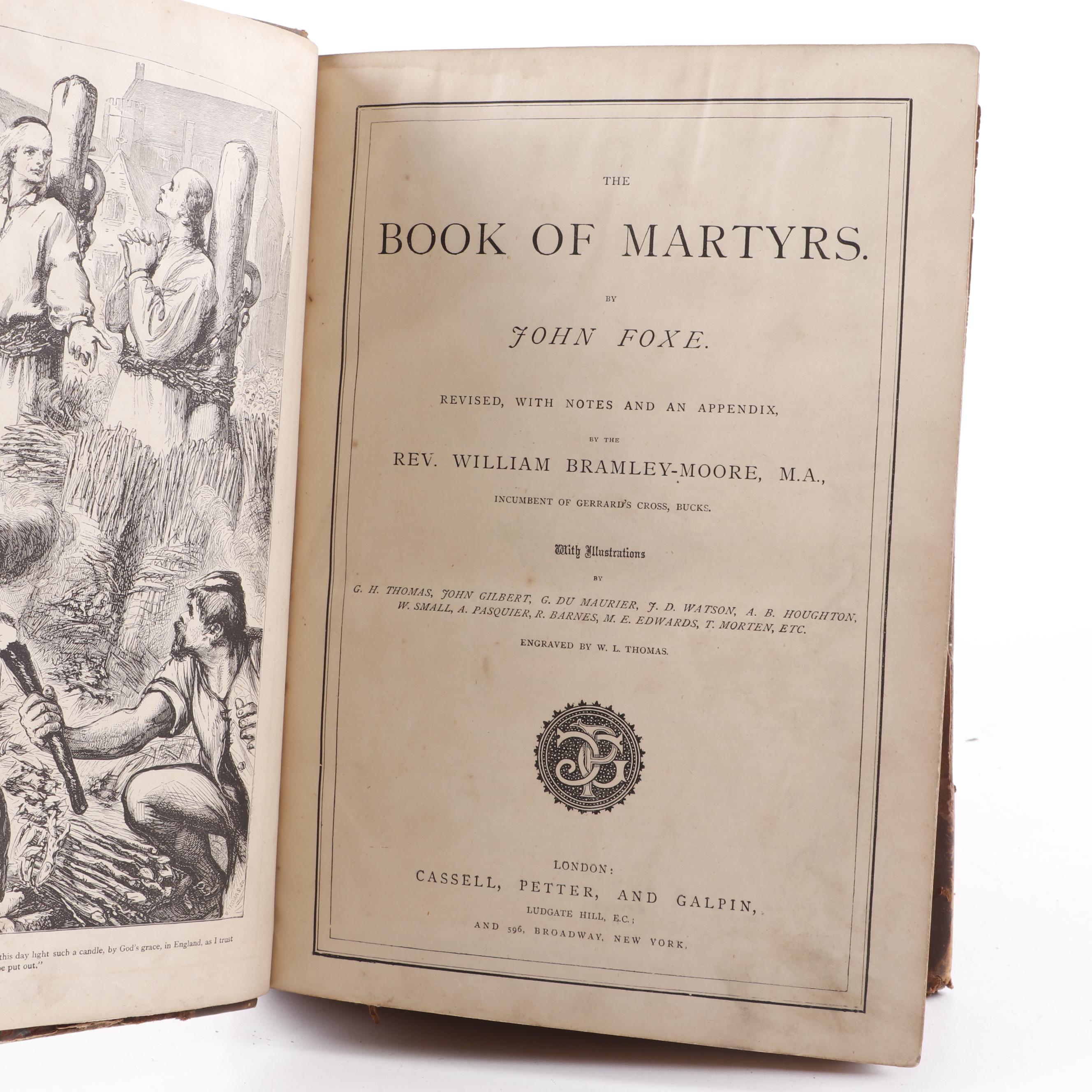 "Book of Martyrs" by John Foxe, circa 1875