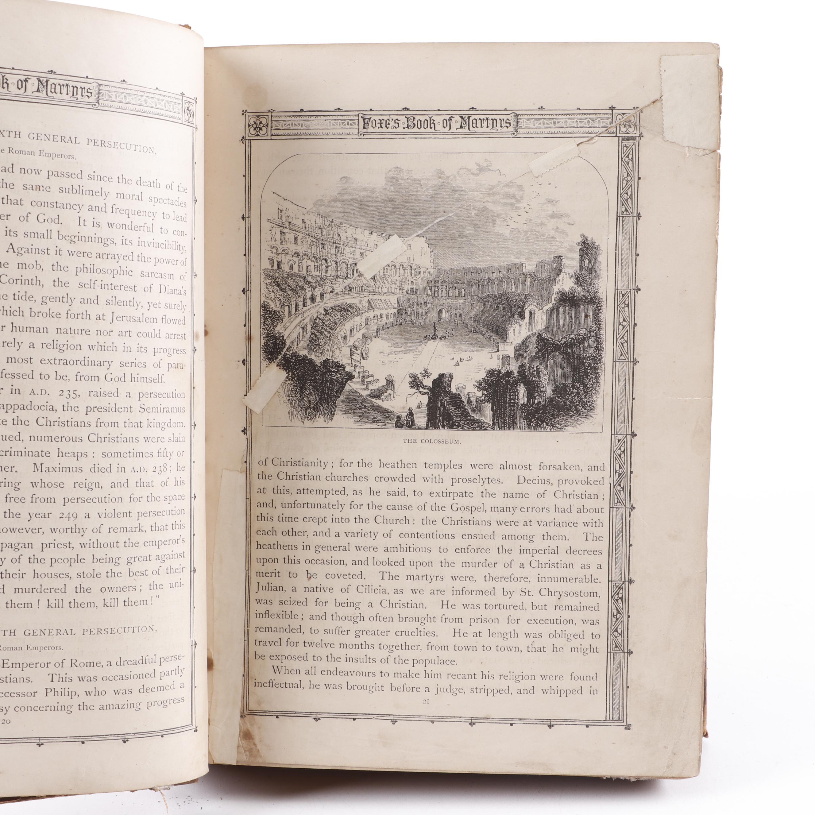 "Book of Martyrs" by John Foxe, circa 1875