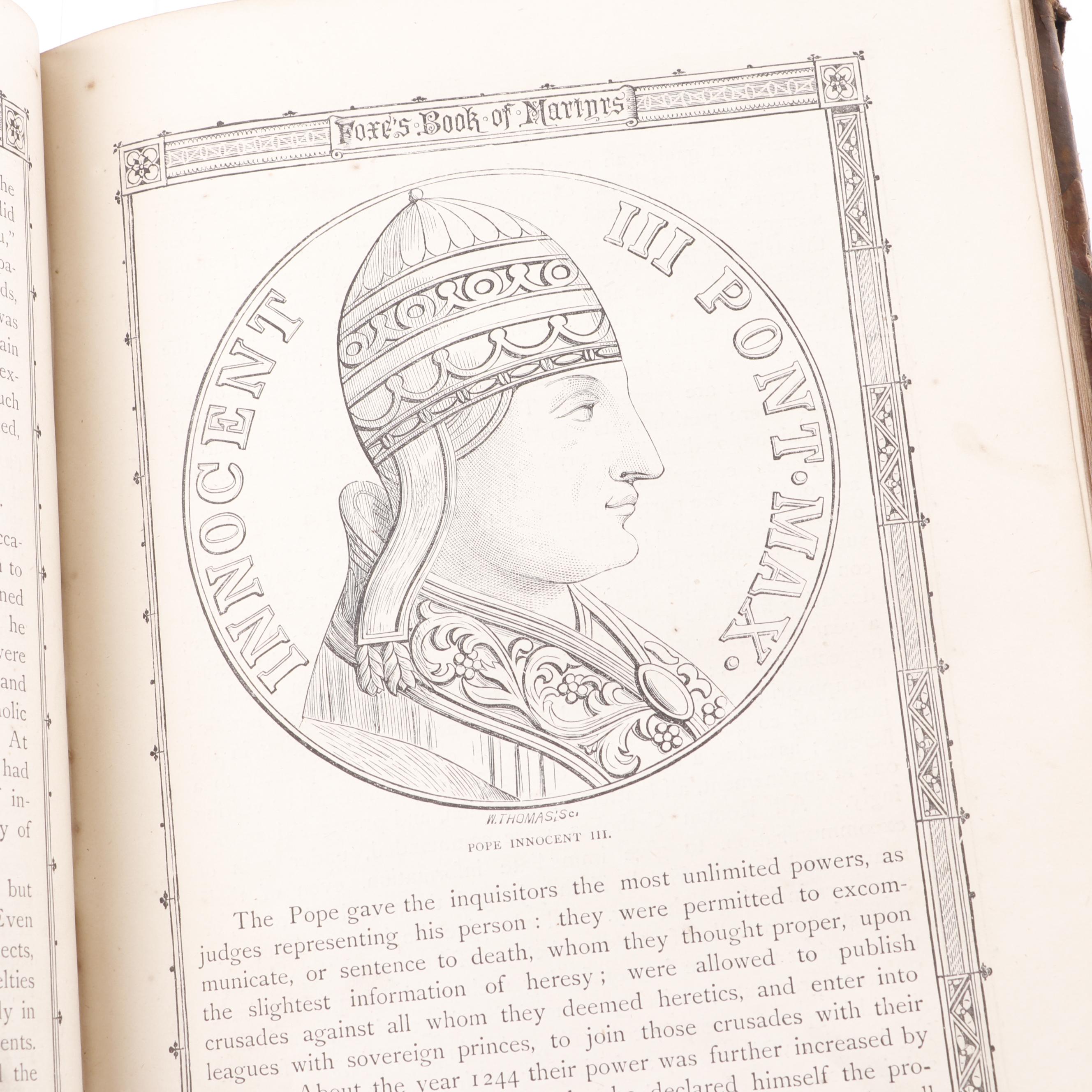 "Book of Martyrs" by John Foxe, circa 1875