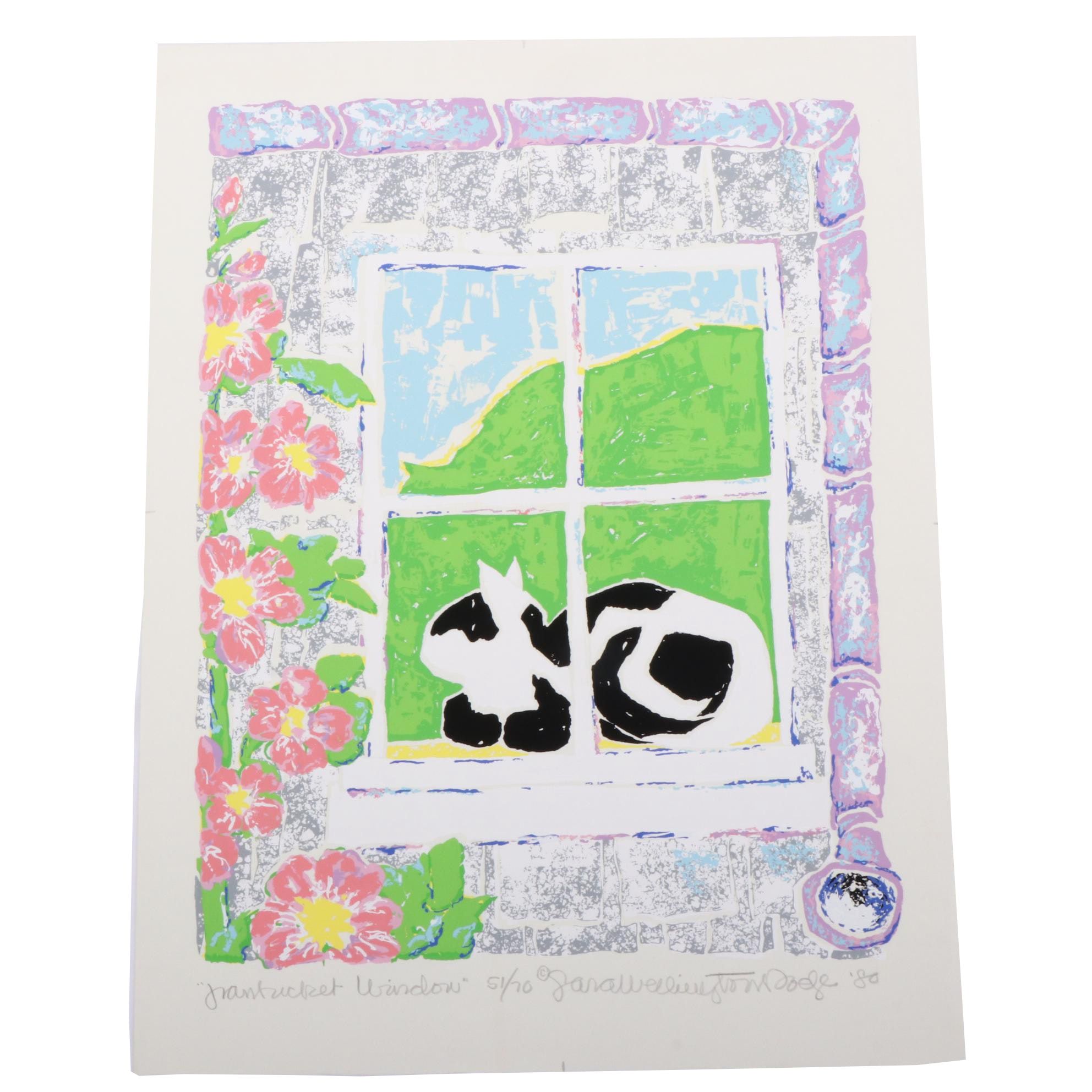 Sara Wellington Dodge Serigraph "Nantucket Window"