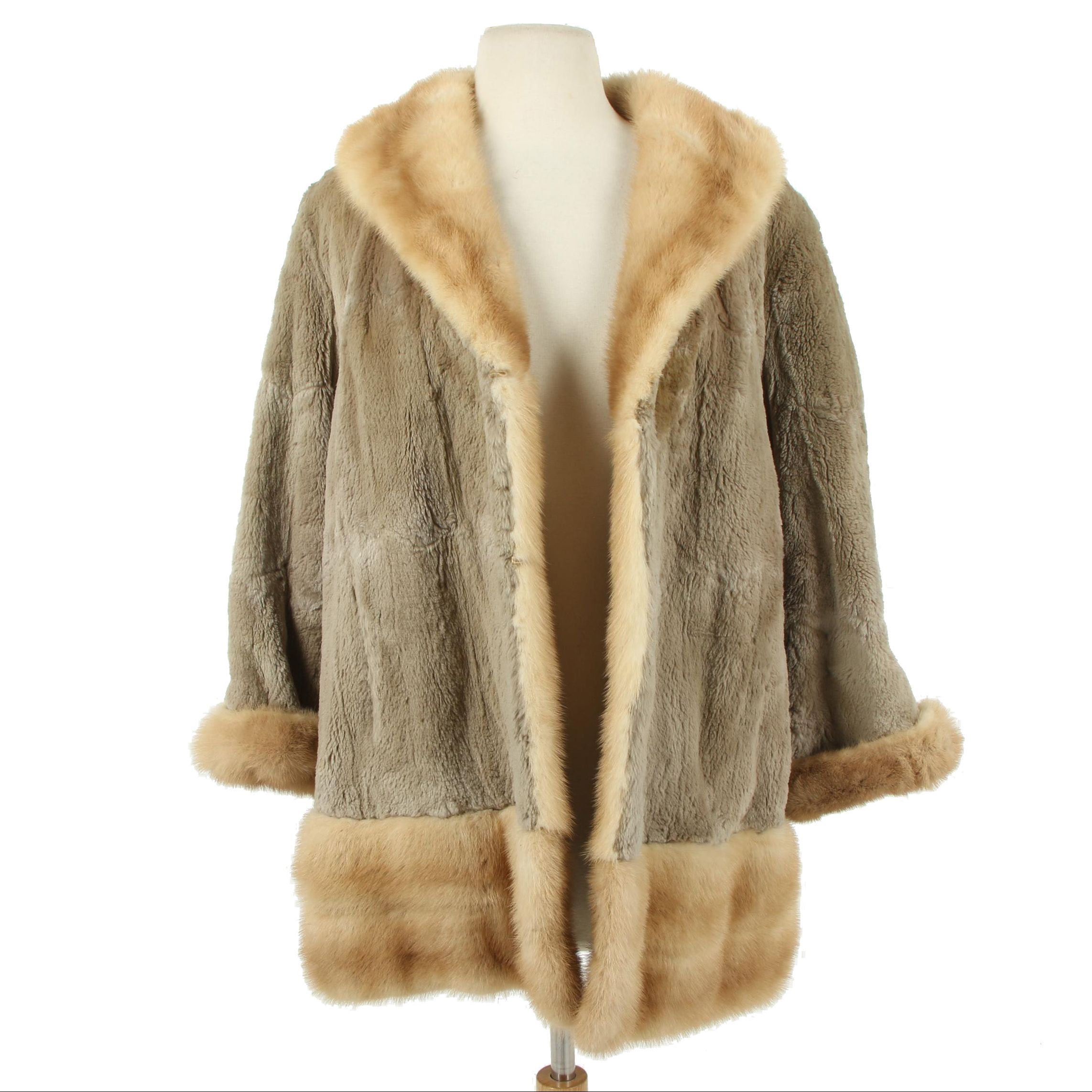 Mink and Sheared Rabbit Fur Parka Style Coat from Ebner Haus