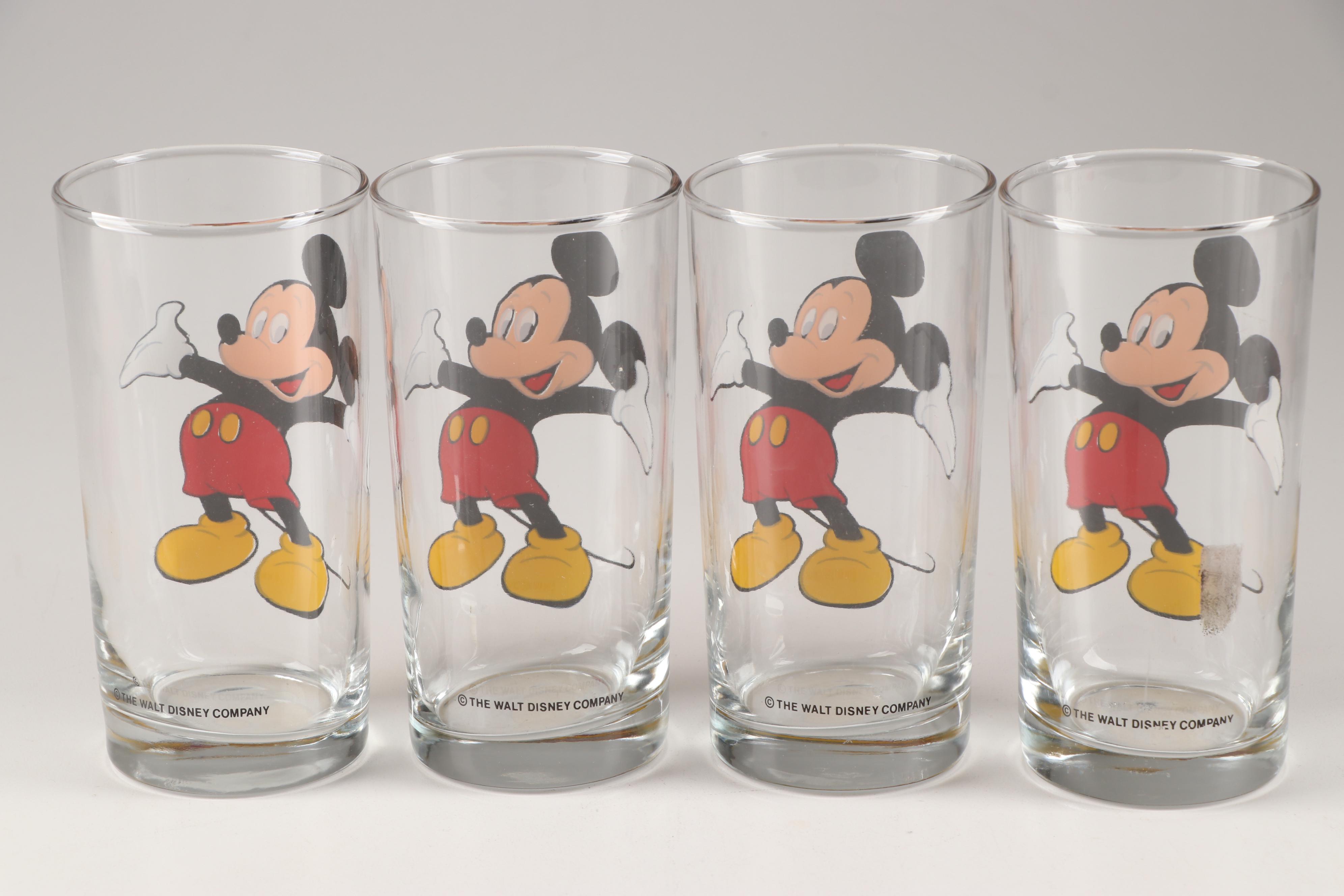 Walt Disney Co. Mickey Mouse Glass Tumblers