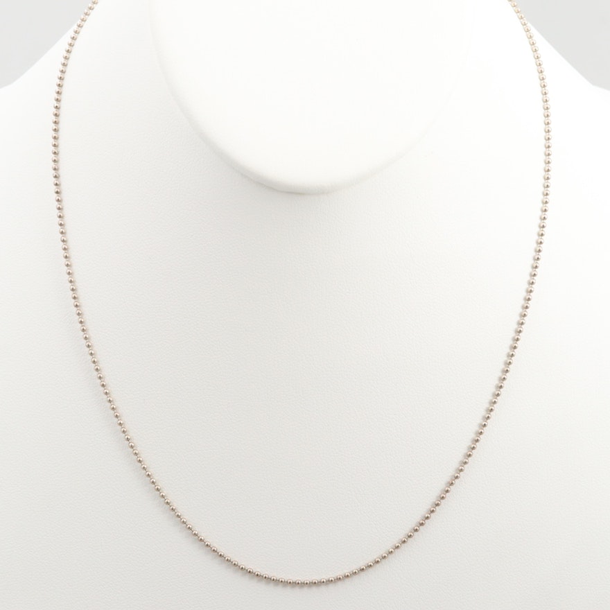 Sterling Silver Beaded Chain Necklace