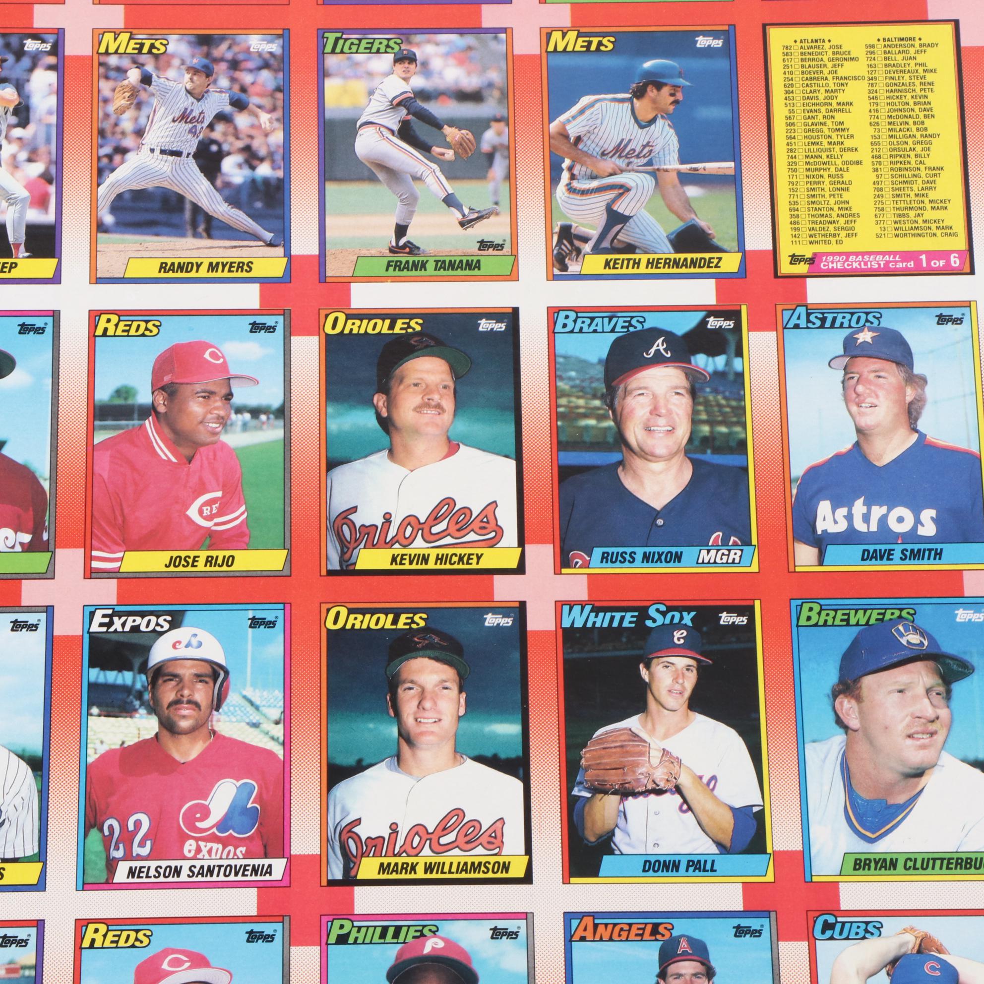 1990 Topps Uncut Baseball Card Sheets