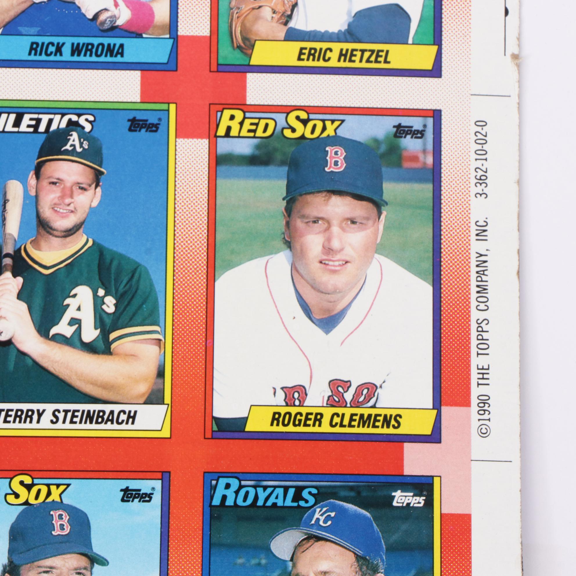1990 Topps Uncut Baseball Card Sheets
