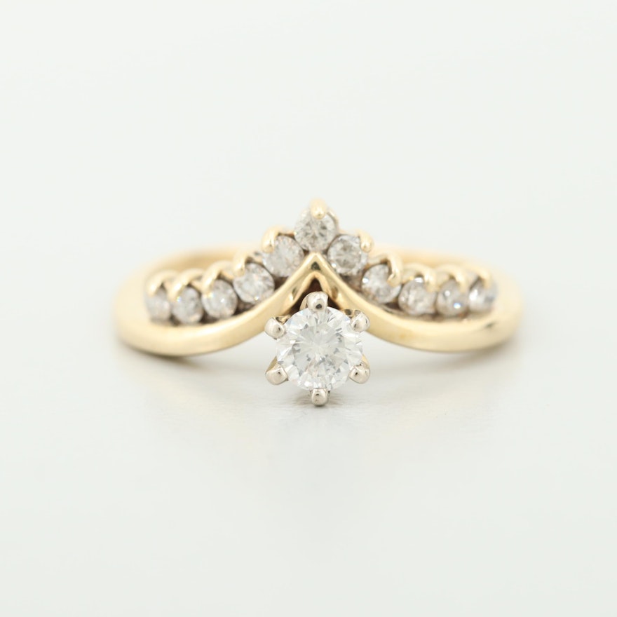 14K Yellow Gold Diamond Ring