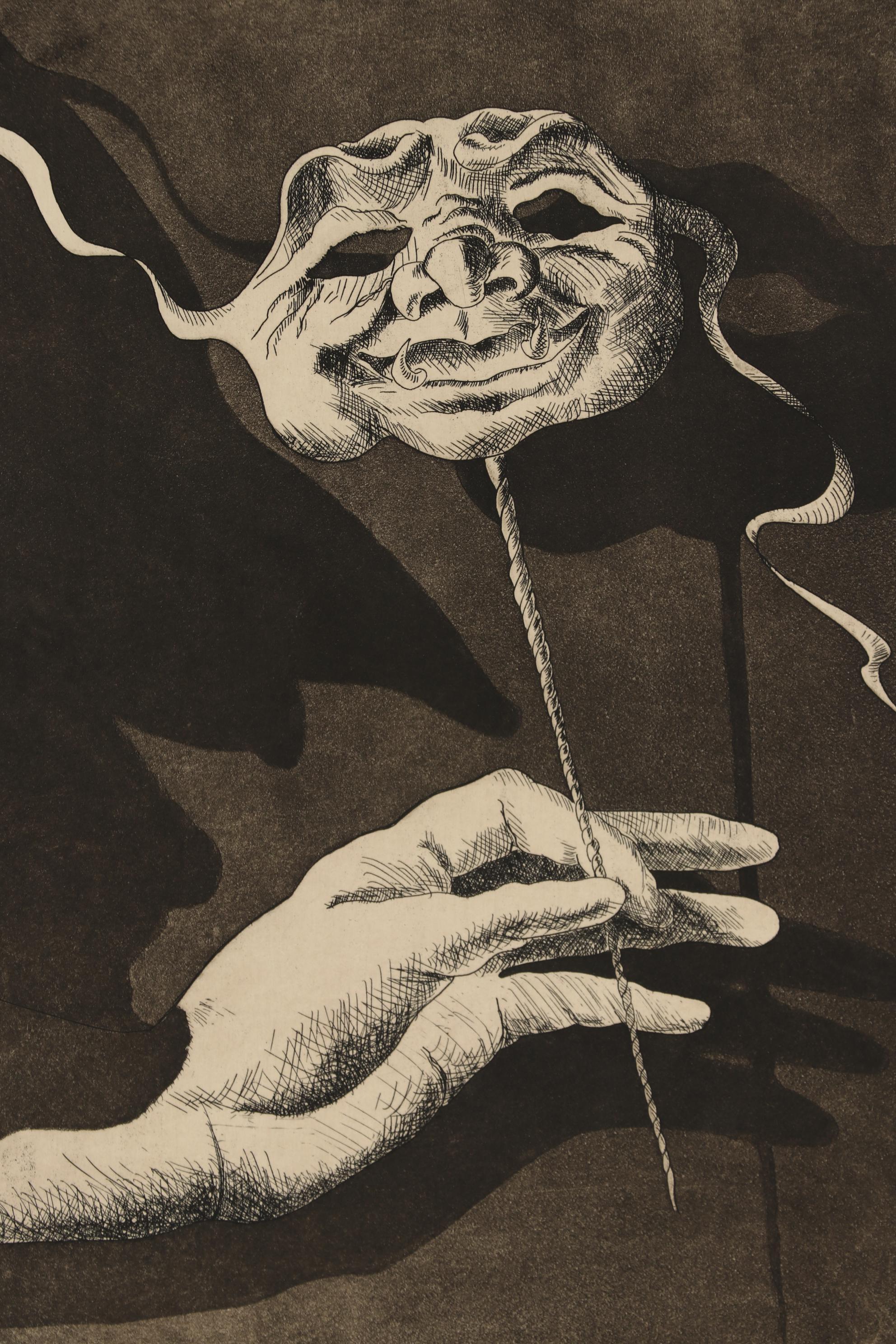 Nick Bubash 1989 Etching "Mistaken Identity"