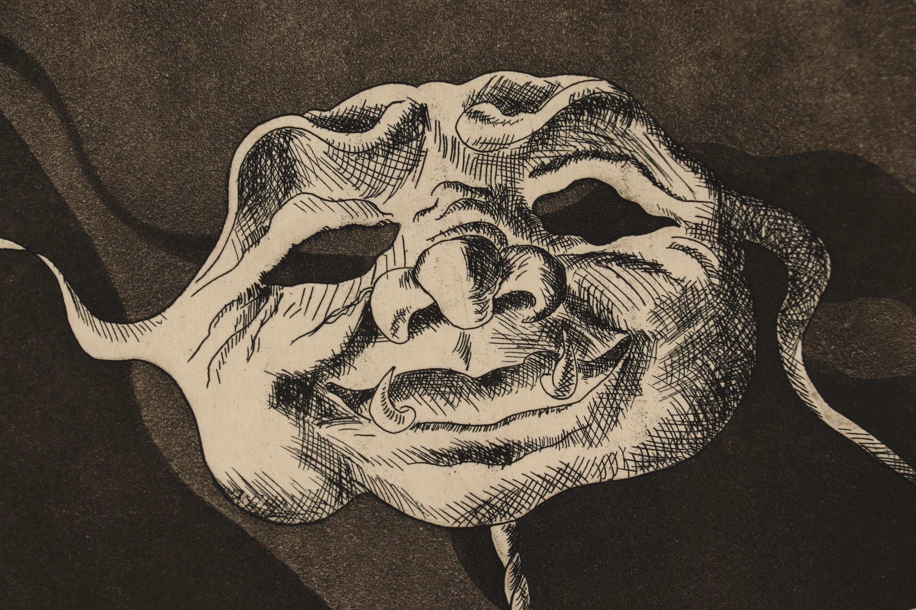 Nick Bubash 1989 Etching "Mistaken Identity"