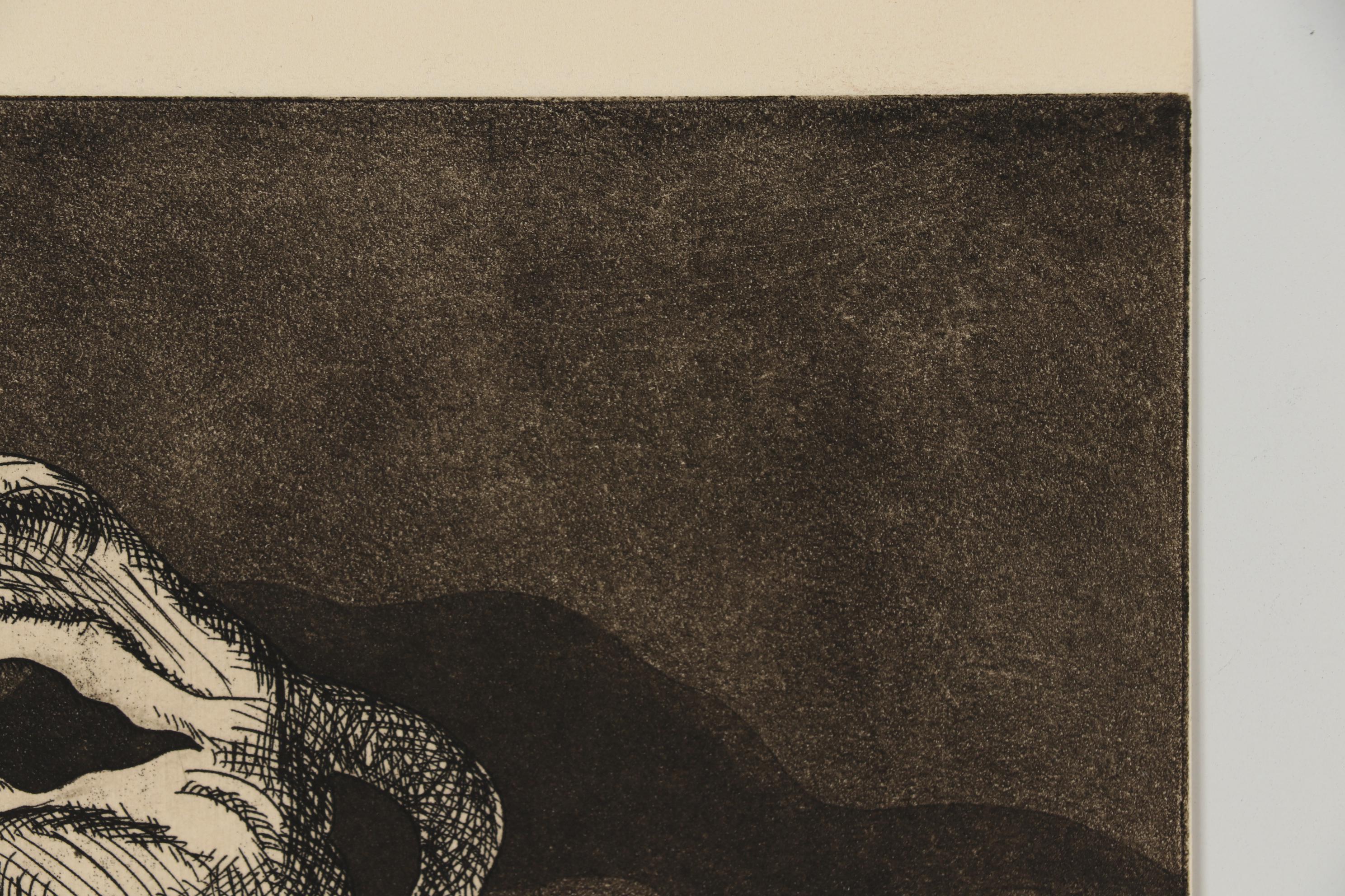 Nick Bubash 1989 Etching "Mistaken Identity"