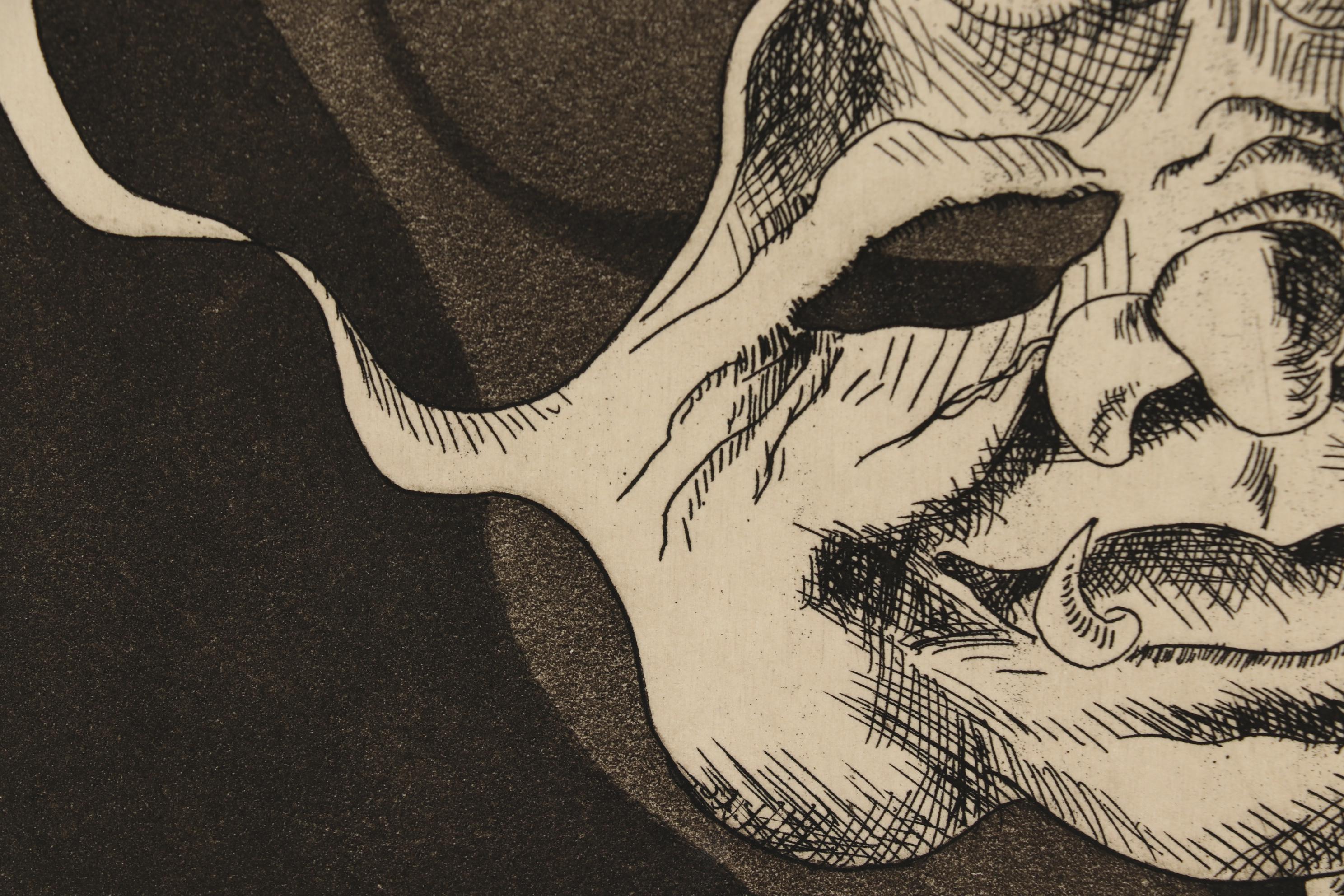 Nick Bubash 1989 Etching "Mistaken Identity"