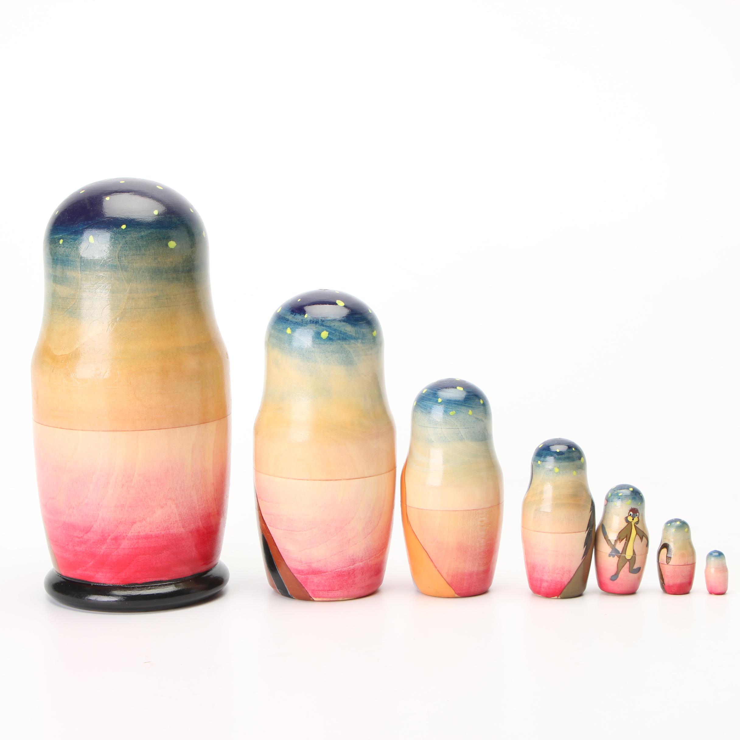 Hand-Painted Russian "The Lion King" Themed Matryoshka Set