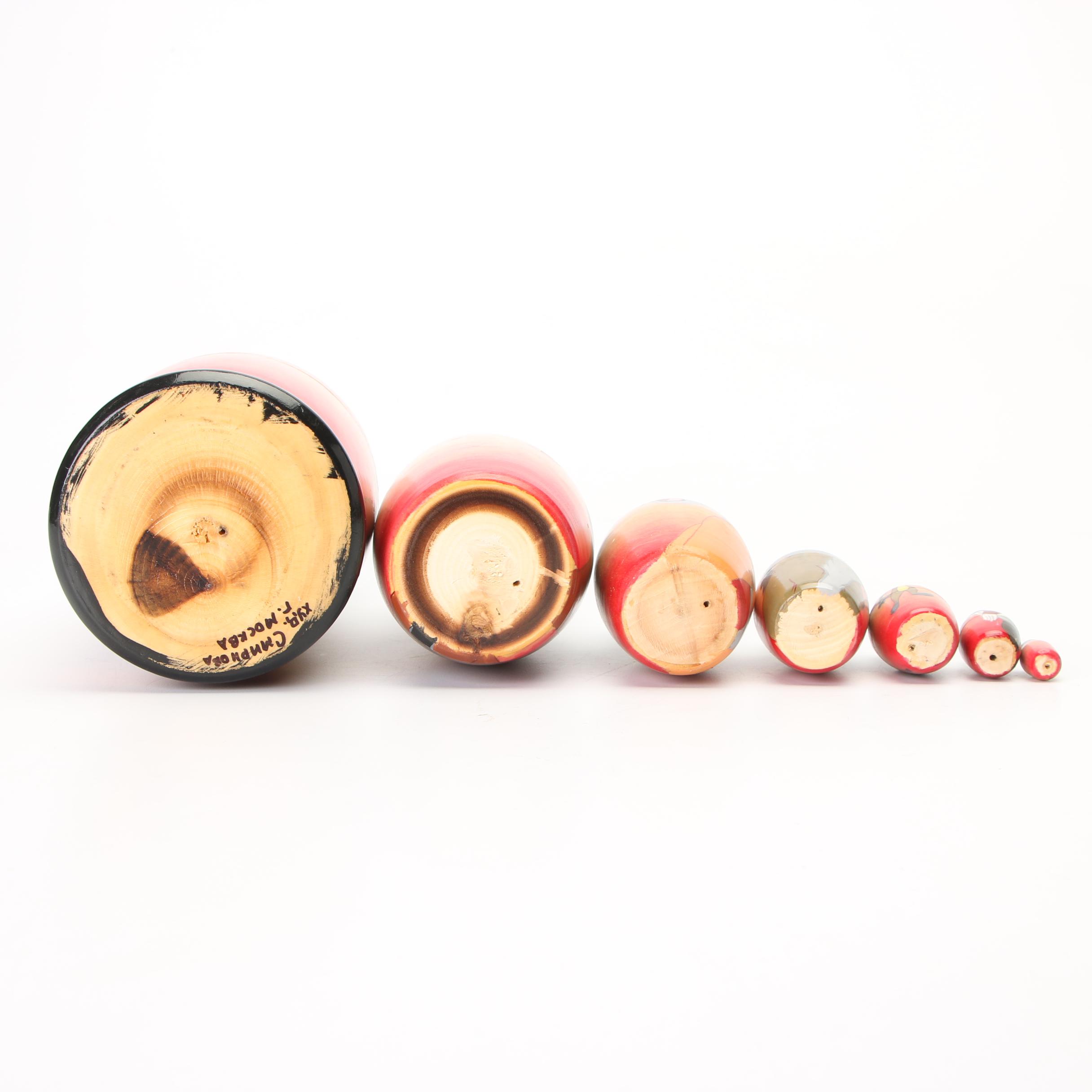 Hand-Painted Russian "The Lion King" Themed Matryoshka Set