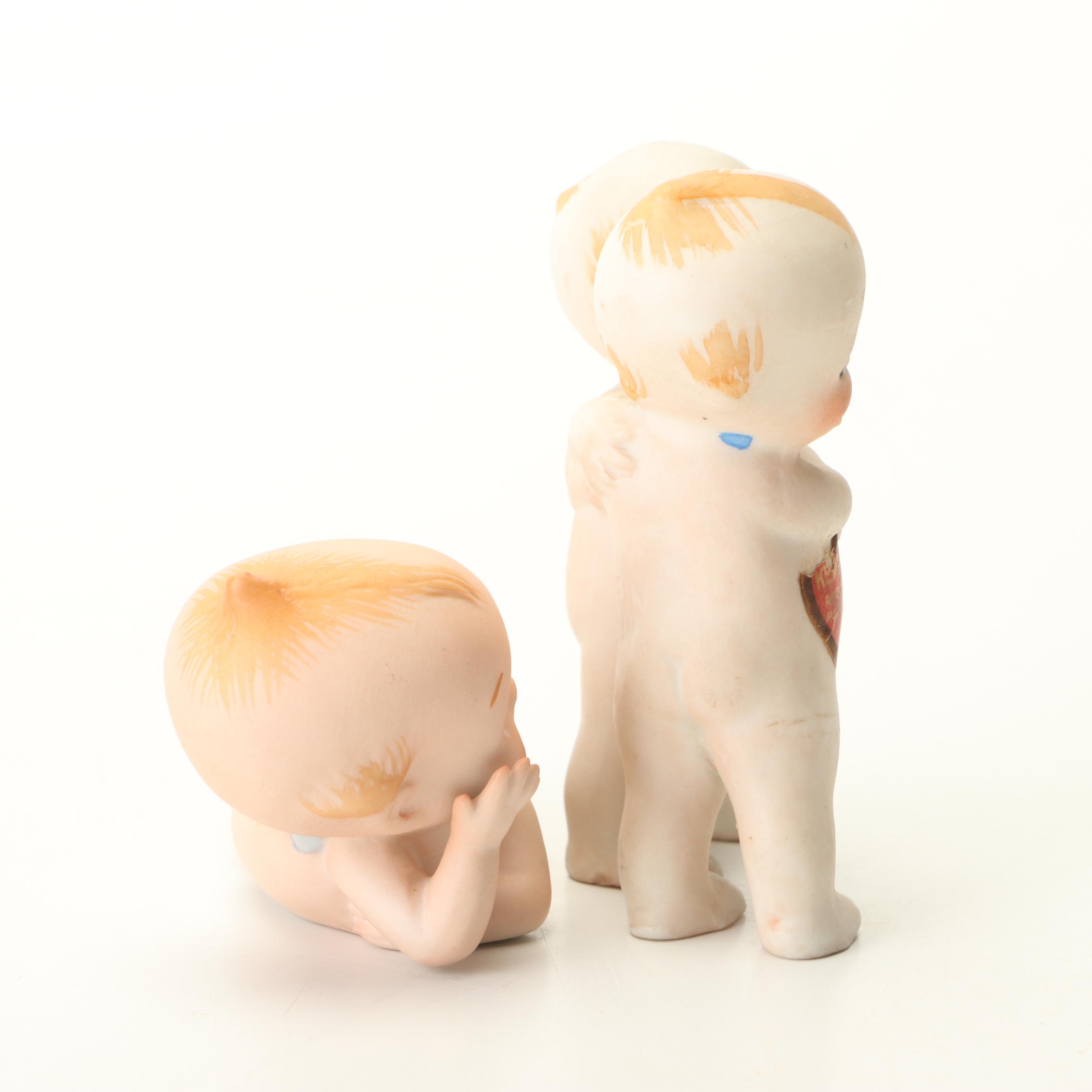 "Kewpie" Bisque Figurines by Rose O'Neill, Early to Mid 20th Century